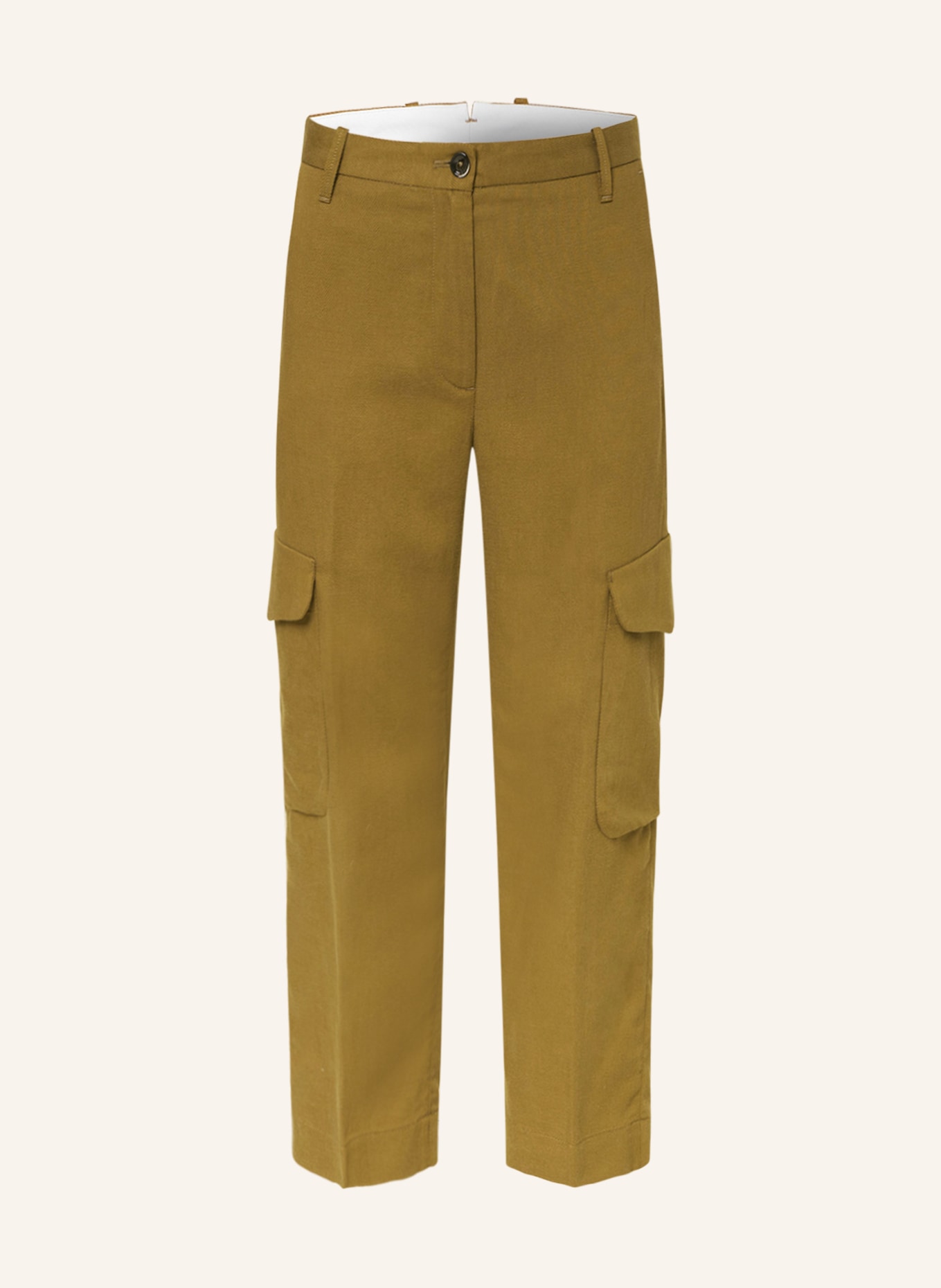 nine:inthe:morning Cargo pants ROBY with linen, Color: KHAKI (Image 1)