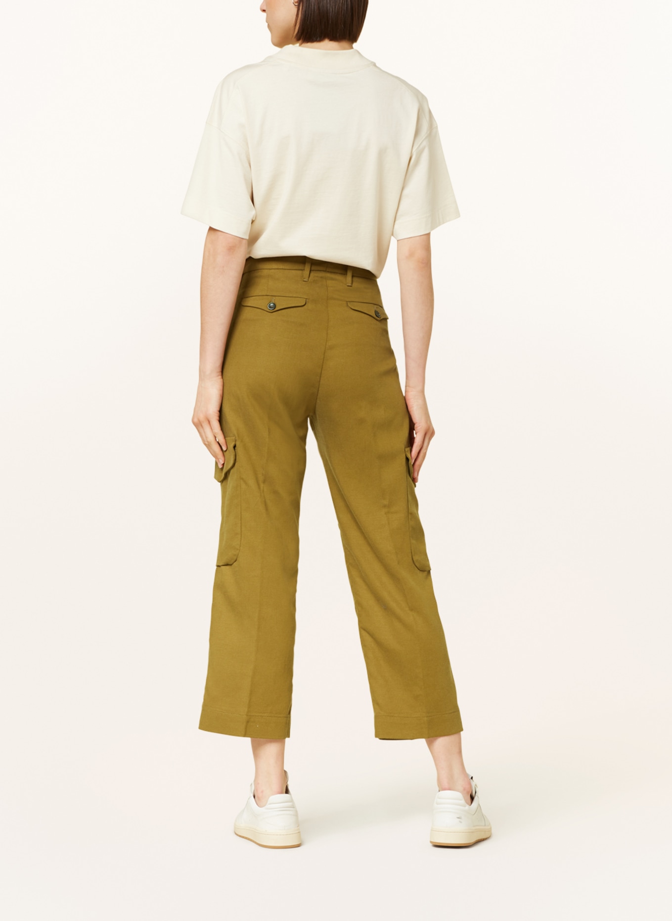 nine:inthe:morning Cargo pants ROBY with linen, Color: KHAKI (Image 3)
