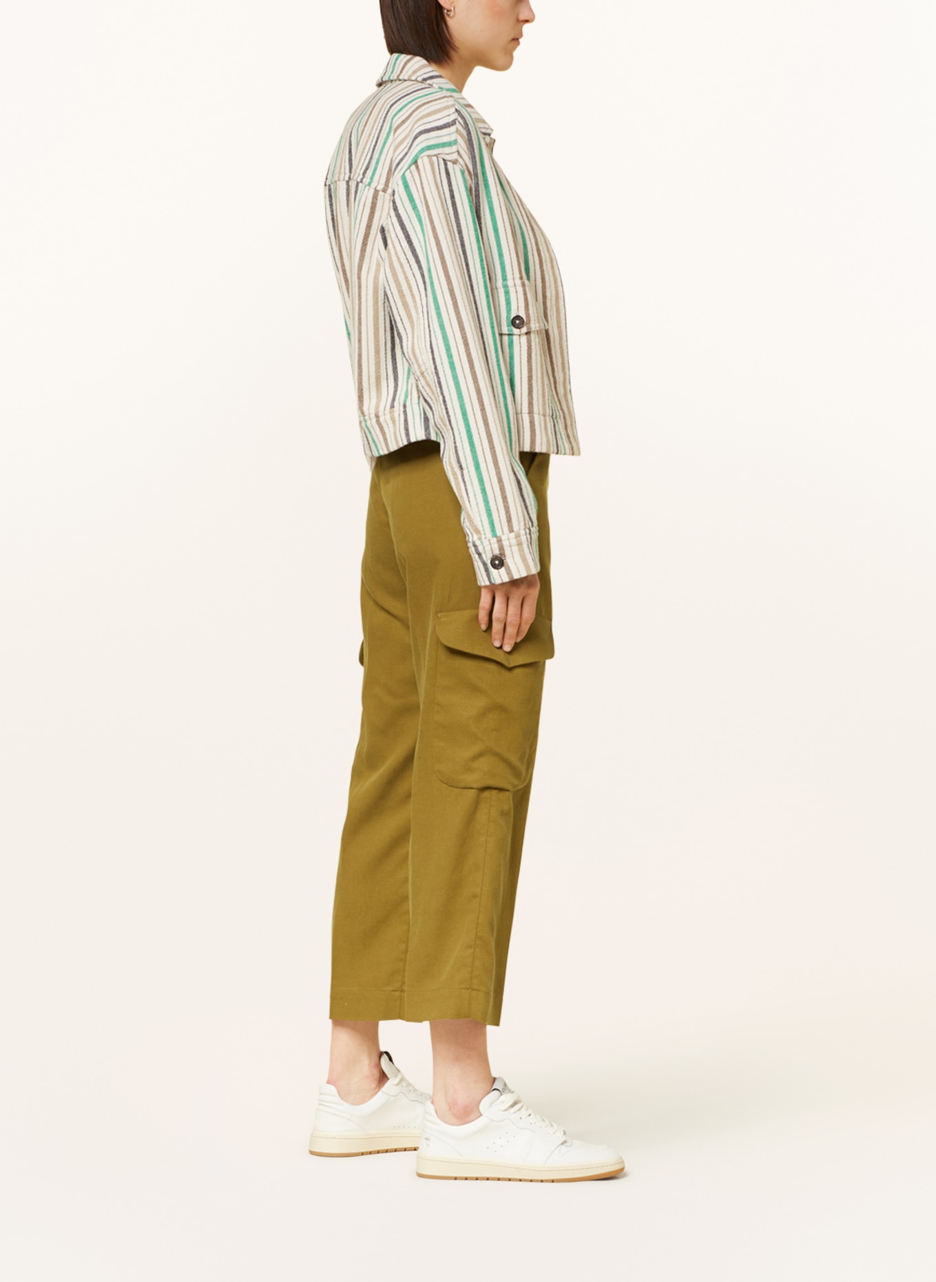 nine:inthe:morning Cargo pants ROBY with linen, Color: KHAKI (Image 4)