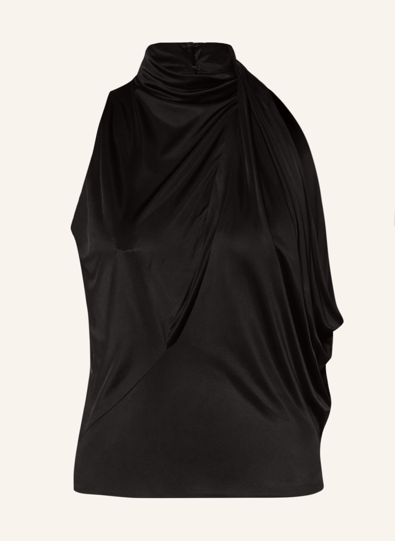 VERSACE Blouse top in satin with cut-out, Color: BLACK (Image 1)