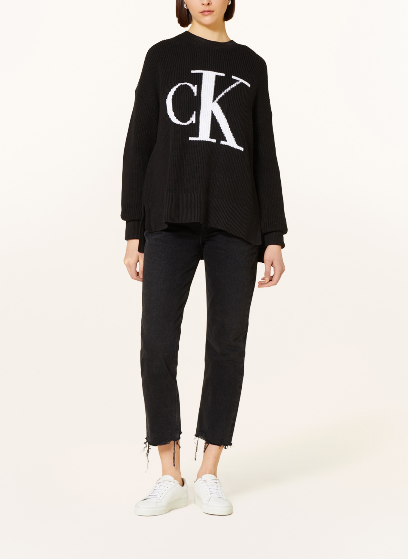Calvin Klein Jeans Sweter, Kolor: CZARNY/ BIAŁY (Obrazek 2)