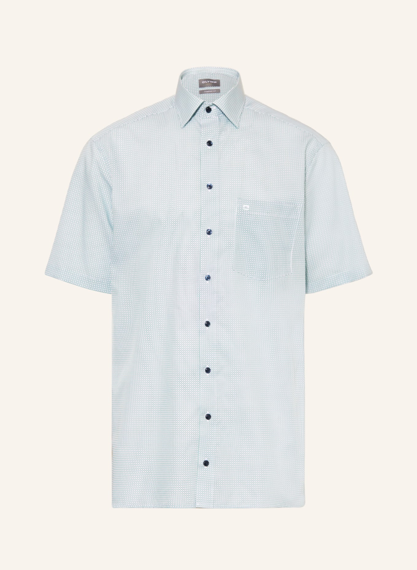 OLYMP Koszula z krótkim rękawem Luxor comfort fit, Kolor: JASNOZIELONY/ BIAŁY/ NIEBIESKI (Obrazek 1)