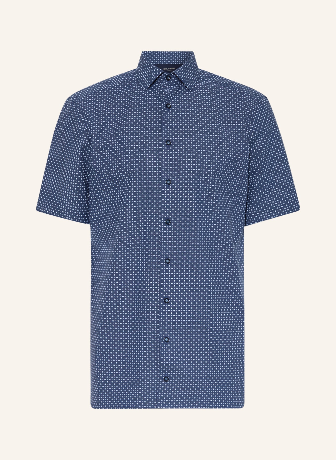 OLYMP Košile s krátkým rukávem 24/Seven Modern Fit z žerzejového materiálu, Barva: TMAVĚ MODRÁ (Obrázek 1)