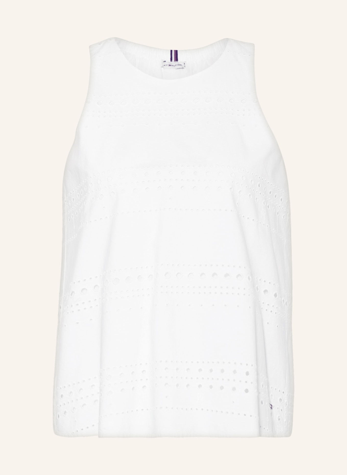 TOMMY HILFIGER Top made of broderie anglaise, Color: WHITE (Image 1)