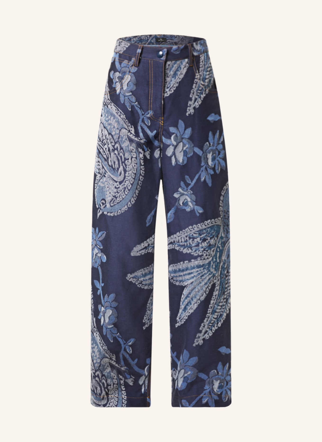 ETRO Wide leg trousers made of jacquard, Color: DARK BLUE/ BLUE/ WHITE (Image 1)