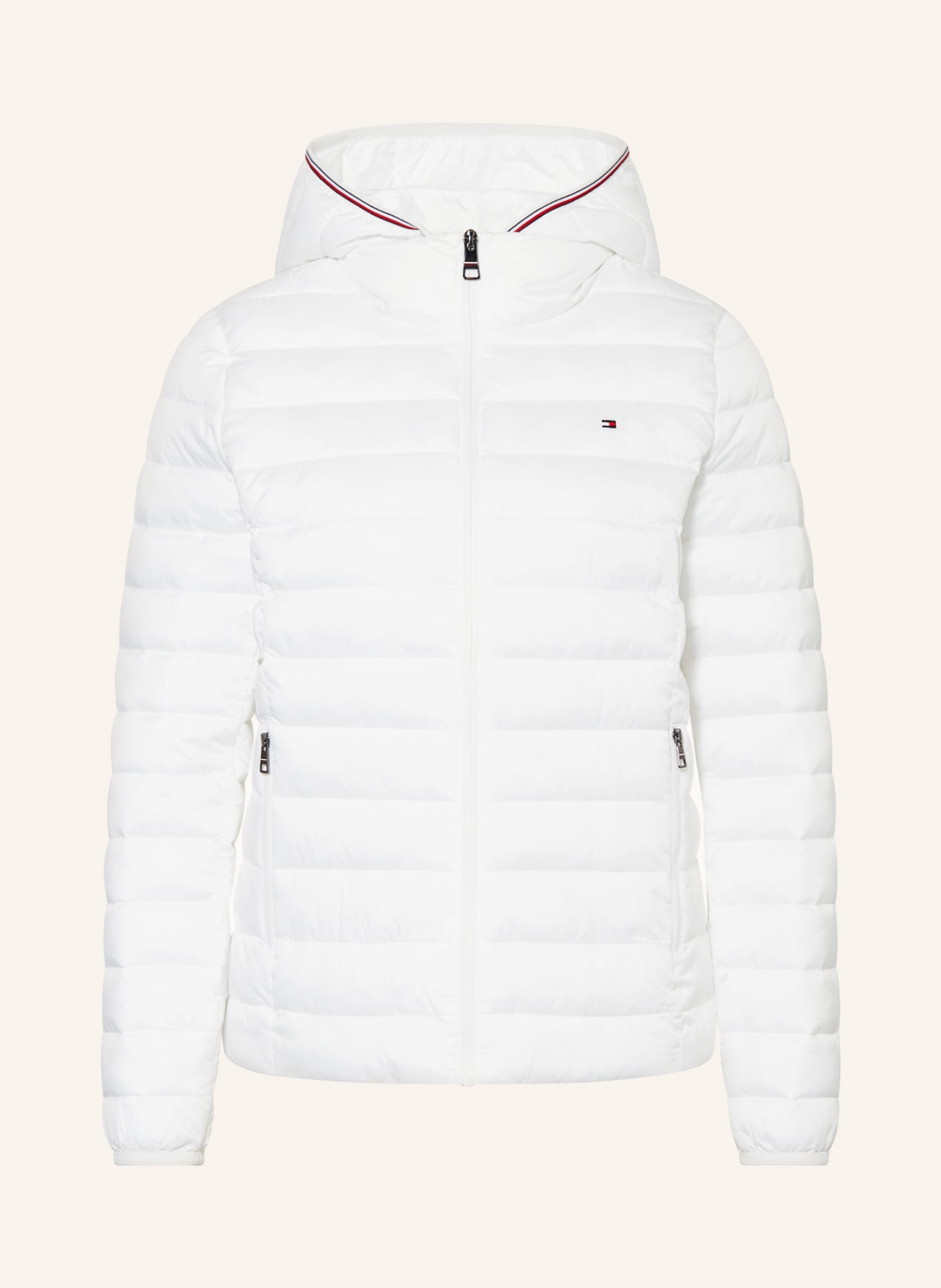 TOMMY HILFIGER Quilted jacket with detachable hood, Color: WHITE (Image 1)