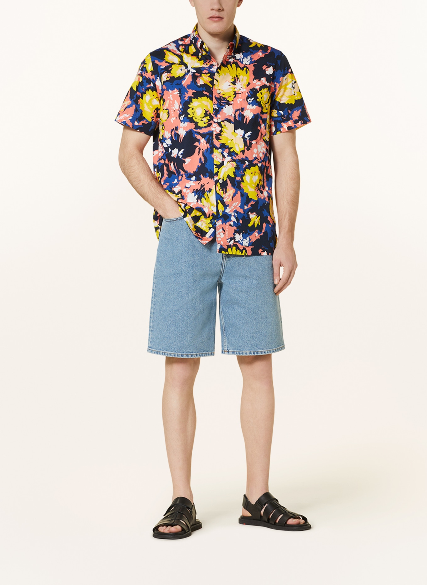 TOMMY HILFIGER Kurzarm-Hemd Regular Fit, Farbe: GELB/ DUNKELBLAU/ HELLROT (Bild 2)