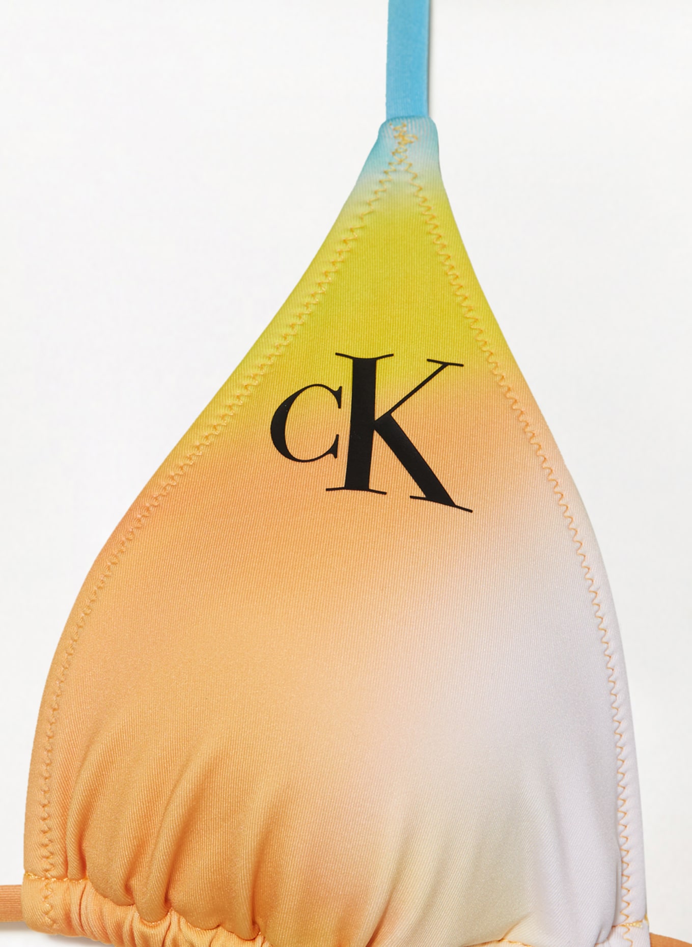 Calvin Klein Trojúhelníkový horní díl bikin CK MONOGRAM, Barva: ORANŽOVÁ/ ŽLUTÁ/ TYRKYSOVÁ (Obrázek 4)