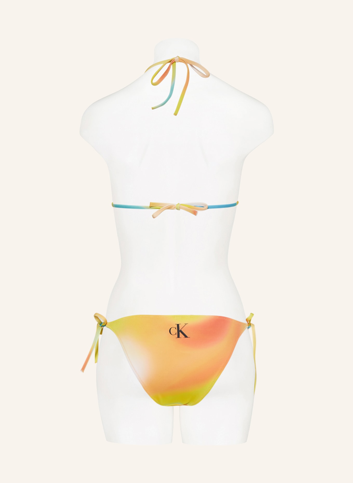 Calvin Klein Dół od bikini trójkątnego CK MONOGRAM, Kolor: ŻÓŁTY/ POMARAŃCZOWY/ TURKUSOWY (Obrazek 3)
