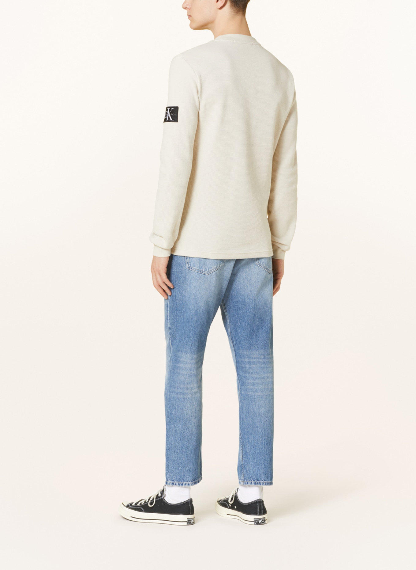 Calvin Klein Jeans Tričko s dlouhým rukávem, Barva: KRÉMOVÁ (Obrázek 3)