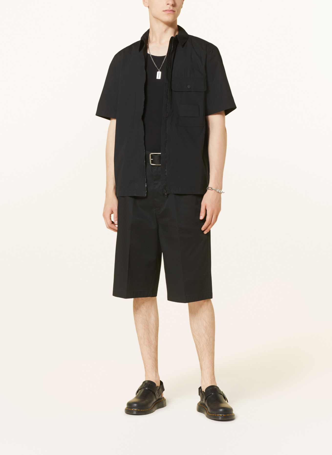 Calvin Klein Jeans Kurzarm-Hemd Comfort Fit, Farbe: SCHWARZ (Bild 2)