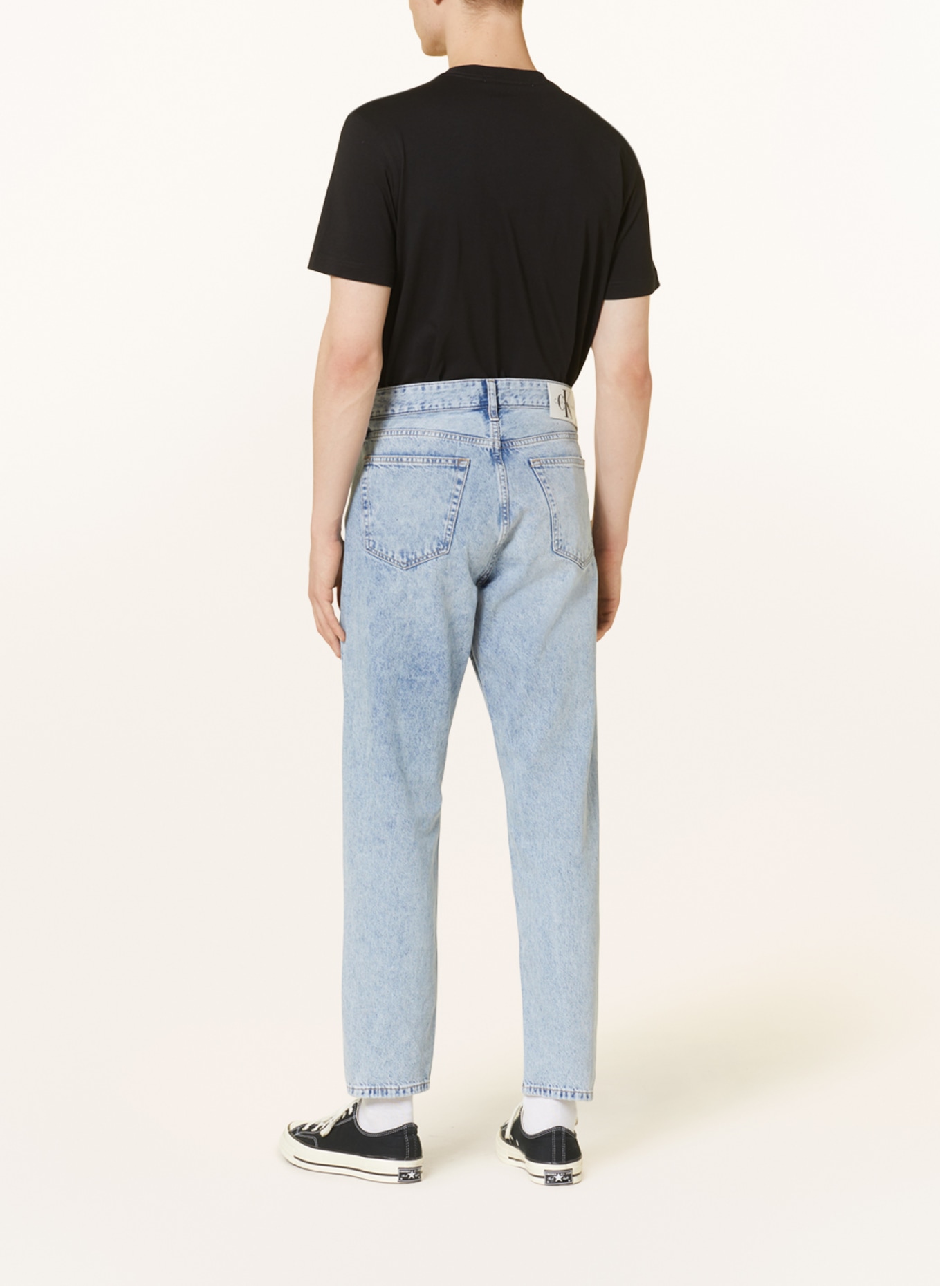 Calvin Klein Jeans Jeansy w stylu destroyed regular taper fit, Kolor: 1A4 DENIM MEDIUM (Obrazek 3)