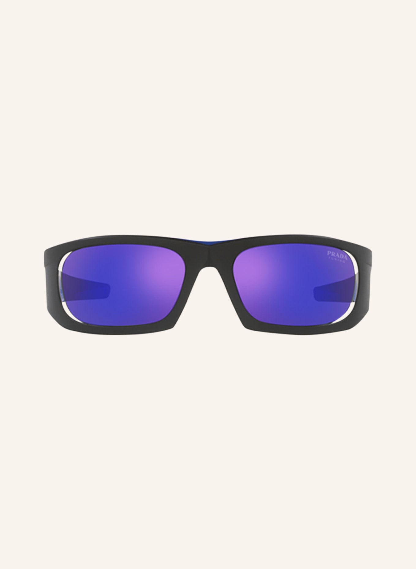 PRADA LINEA ROSSA Okulary przeciwsłoneczne PS 02YS, Kolor: 16G05U – CZARNY MATOWY/ NIEBIESKI (Obrazek 2)