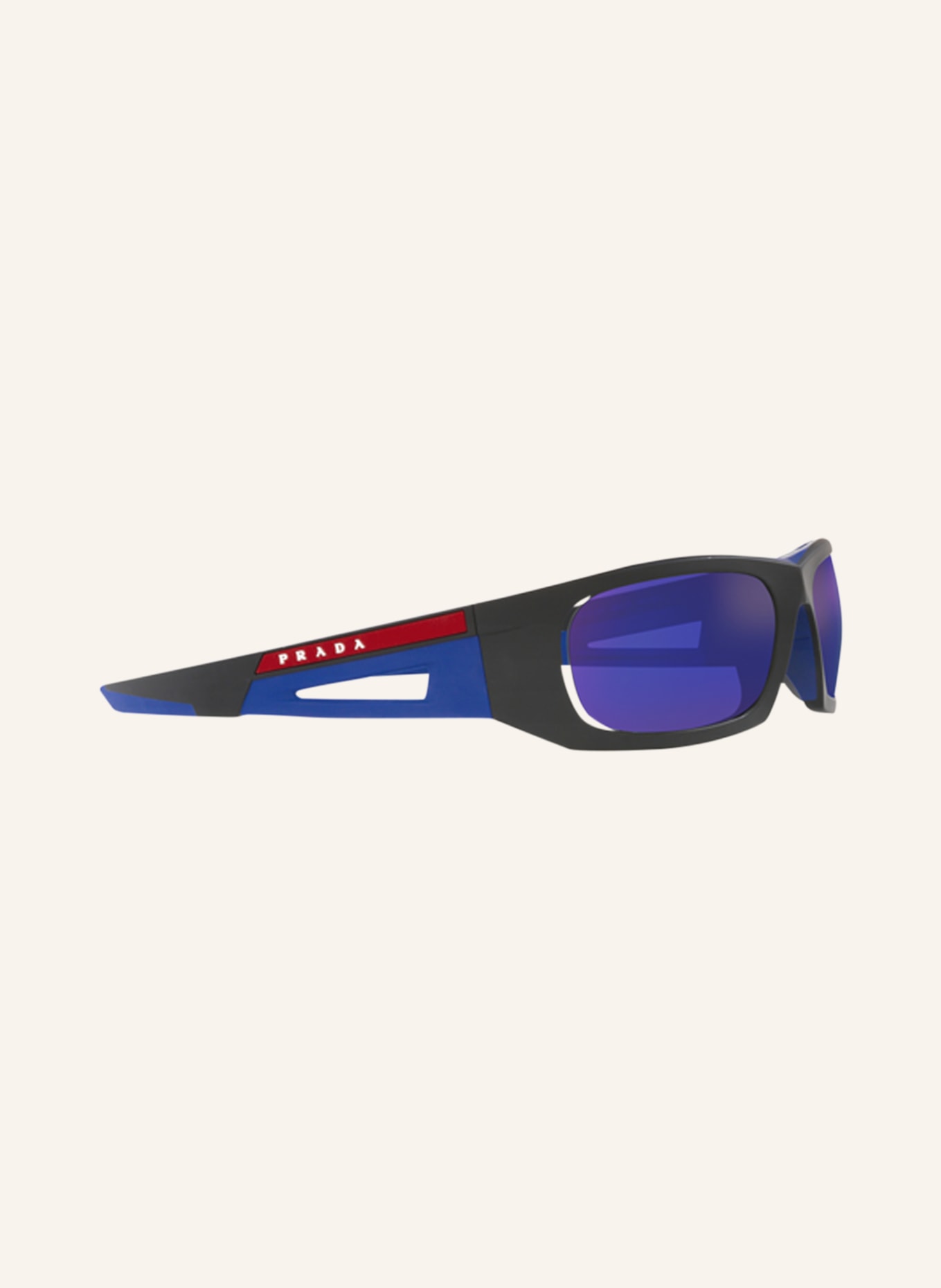 PRADA LINEA ROSSA Sunglasses PS 02YS, Color: 16G05U - BLACK MATTE/BLUE (Image 3)