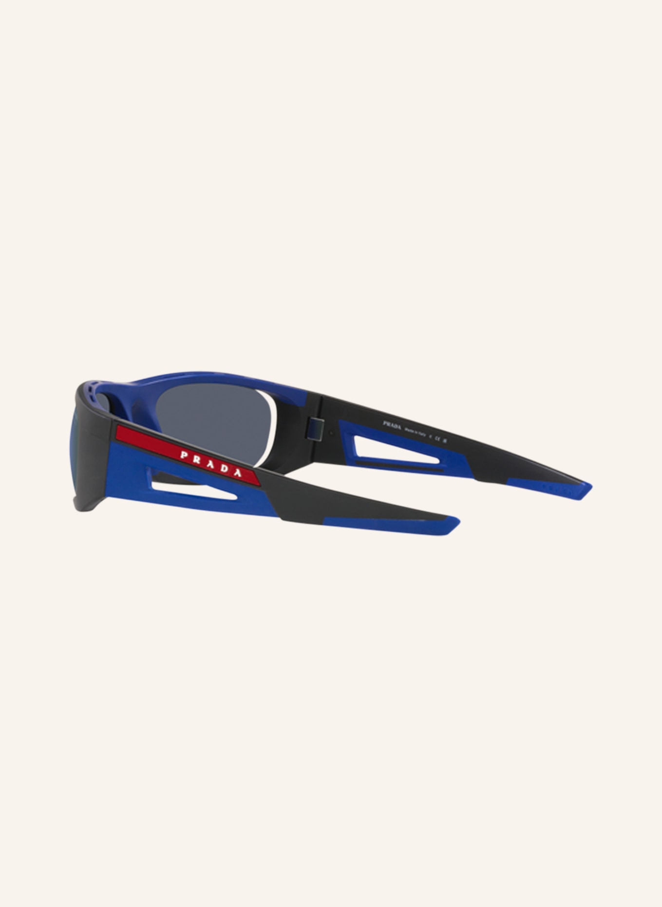 PRADA LINEA ROSSA Sunglasses PS 02YS, Color: 16G05U - BLACK MATTE/BLUE (Image 4)