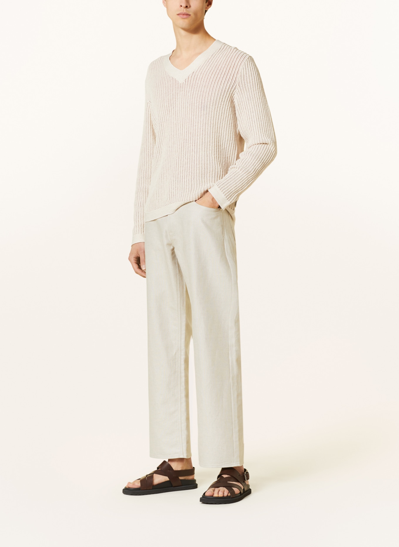 TIGER OF SWEDEN Trousers TILLE regular fit with linen, Color: CREAM (Image 2)
