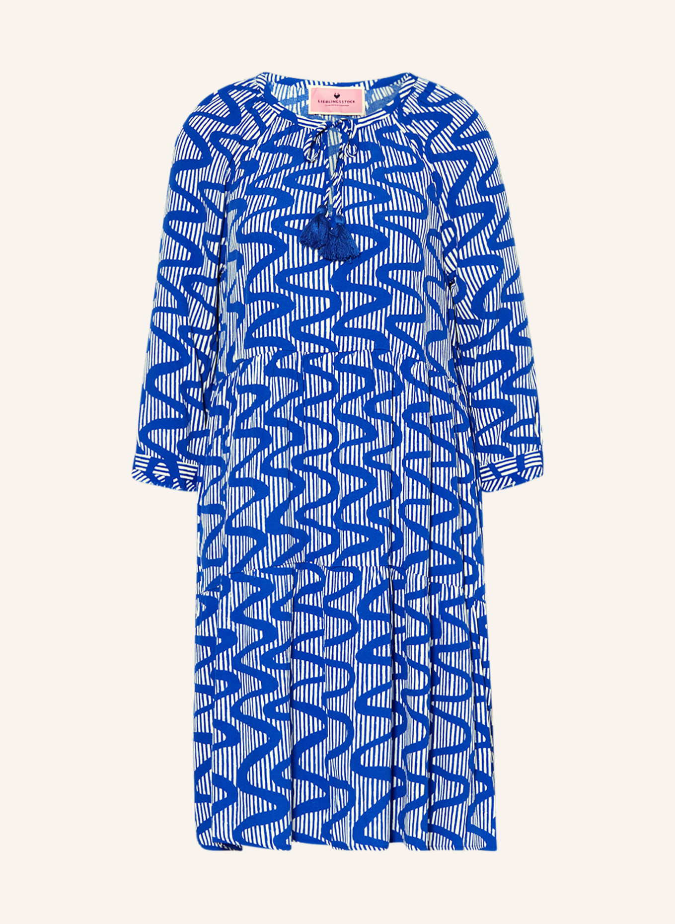 LIEBLINGSSTÜCK Dress EMELINEL with 3/4 sleeves, Color: BLUE/ WHITE (Image 1)