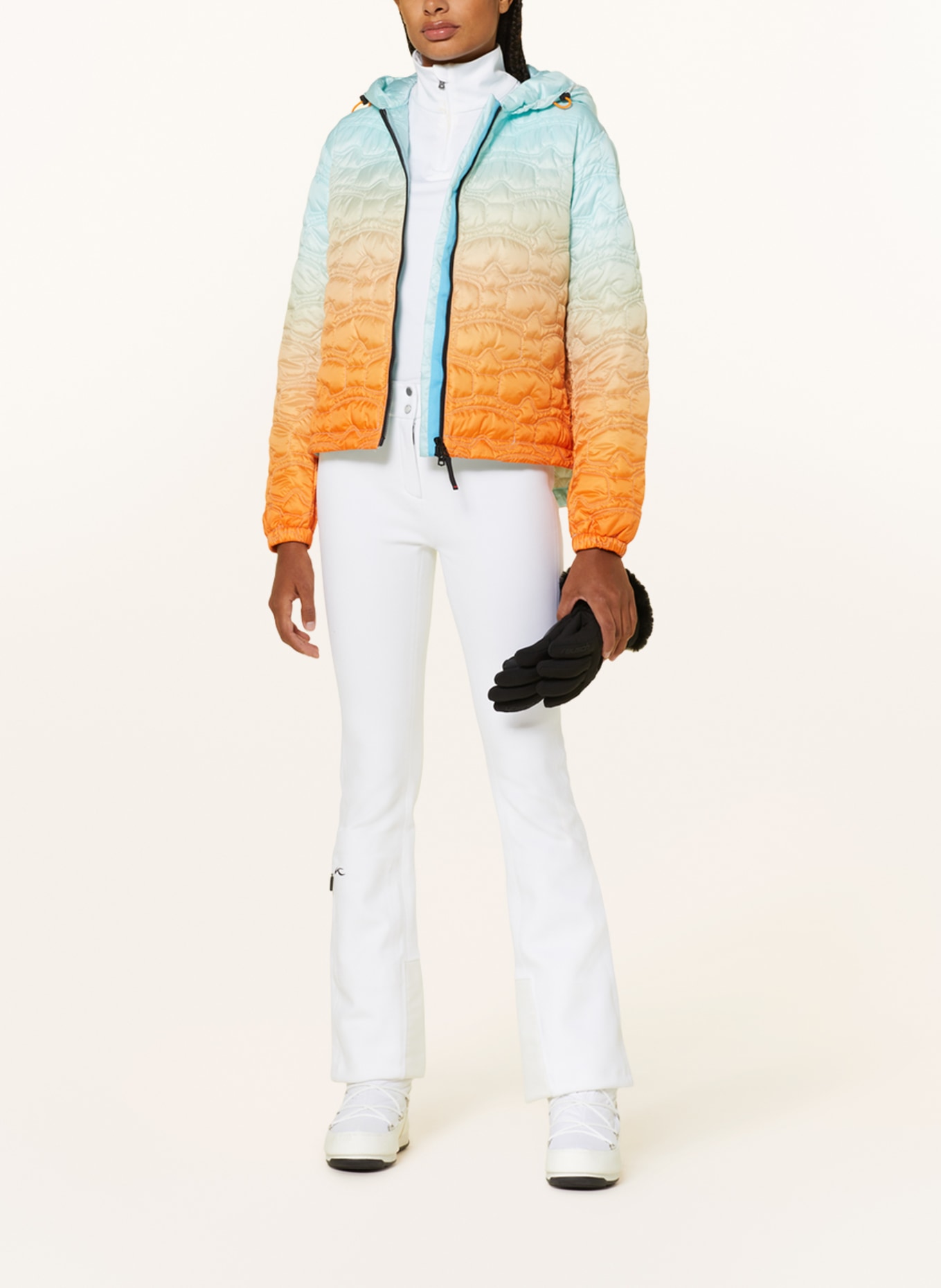 FIRE+ICE Quilted jacket ACOLA, Color: MINT/ ORANGE (Image 2)
