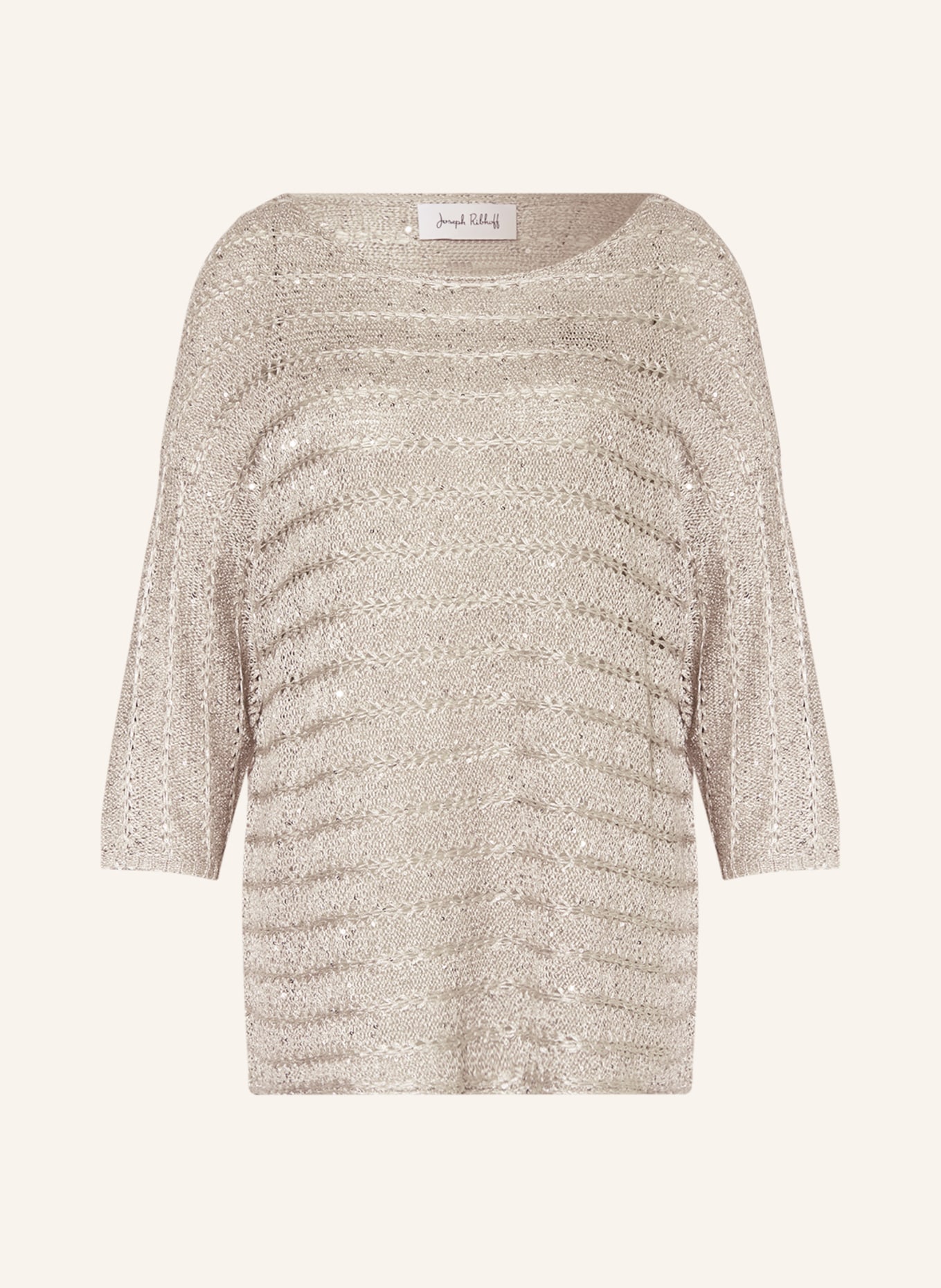 Joseph Ribkoff Sweater with 3/4 sleeve and sequins, Color: BEIGE (Image 1)
