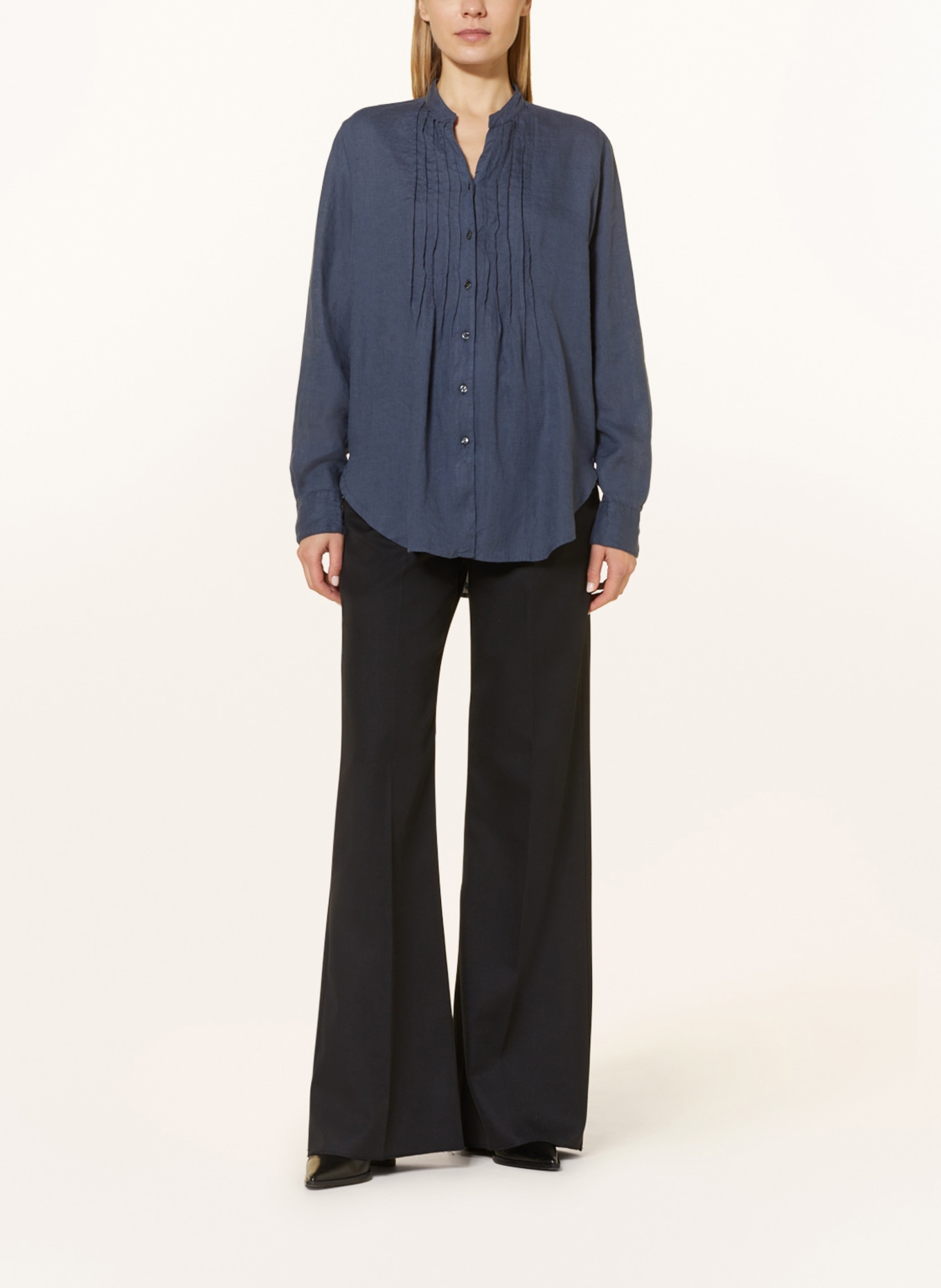 rossana diva Linen blouse, Color: DARK GRAY (Image 2)