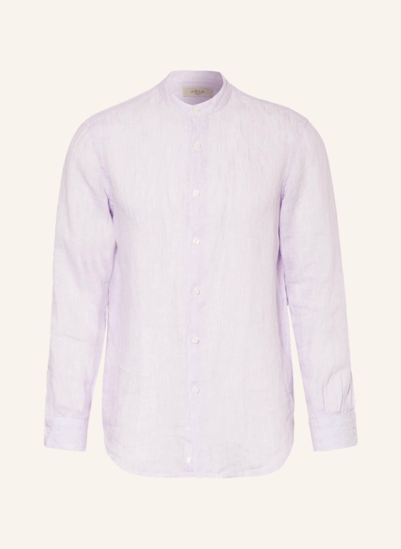 altea Linen shirt regular fit with stand-up collar, Color: LIGHT PURPLE/ WHITE (Image 1)