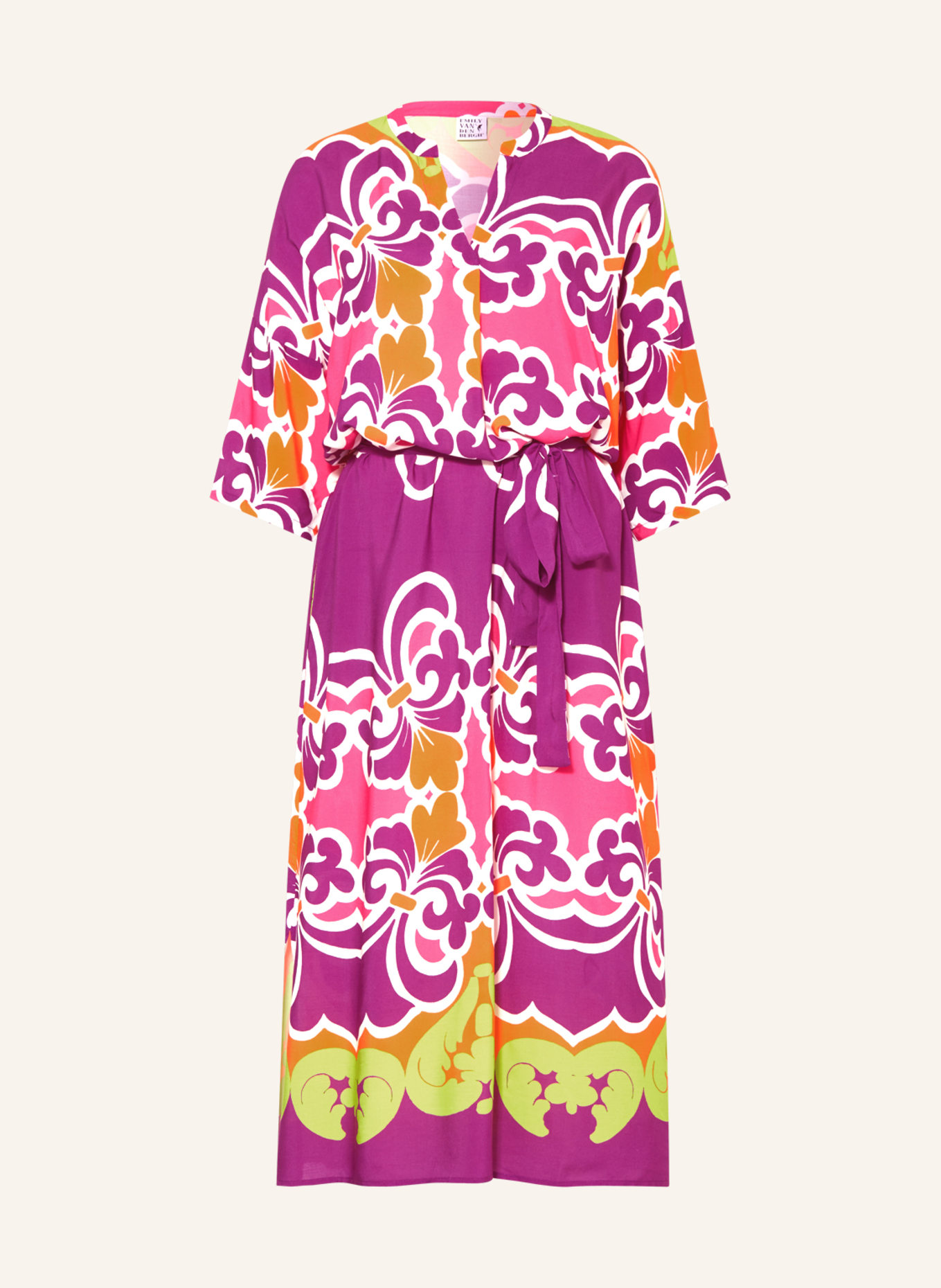 Emily VAN DEN BERGH Dress with 3/4 sleeves, Color: PURPLE/ ORANGE/ PINK (Image 1)