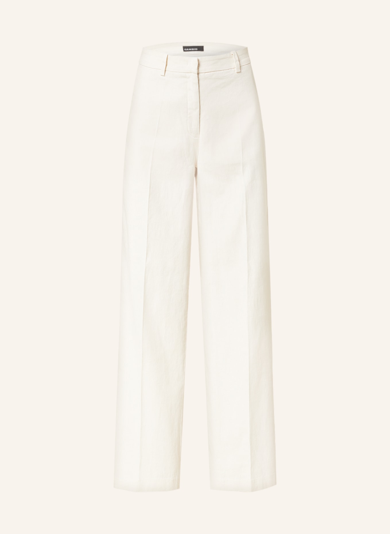 CAMBIO Wide leg trousers MIRA with linen, Color: CREAM (Image 1)