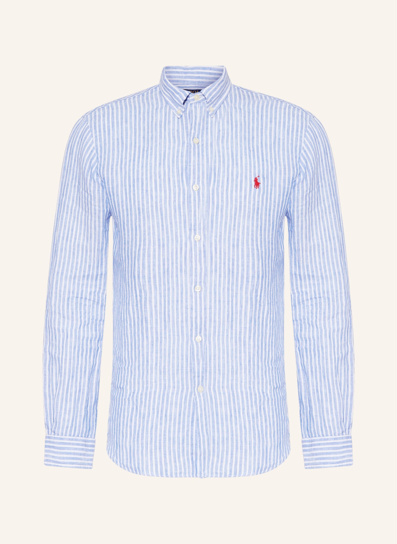 POLO RALPH LAUREN Linen shirt slim fit, Color: LIGHT BLUE/ WHITE (Image 1)