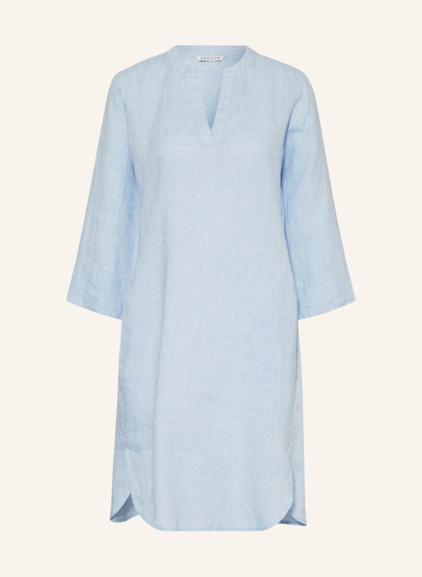 ANGOOR Linen dress SARAH with 3/4 sleeves, Color: LIGHT BLUE (Image 1)