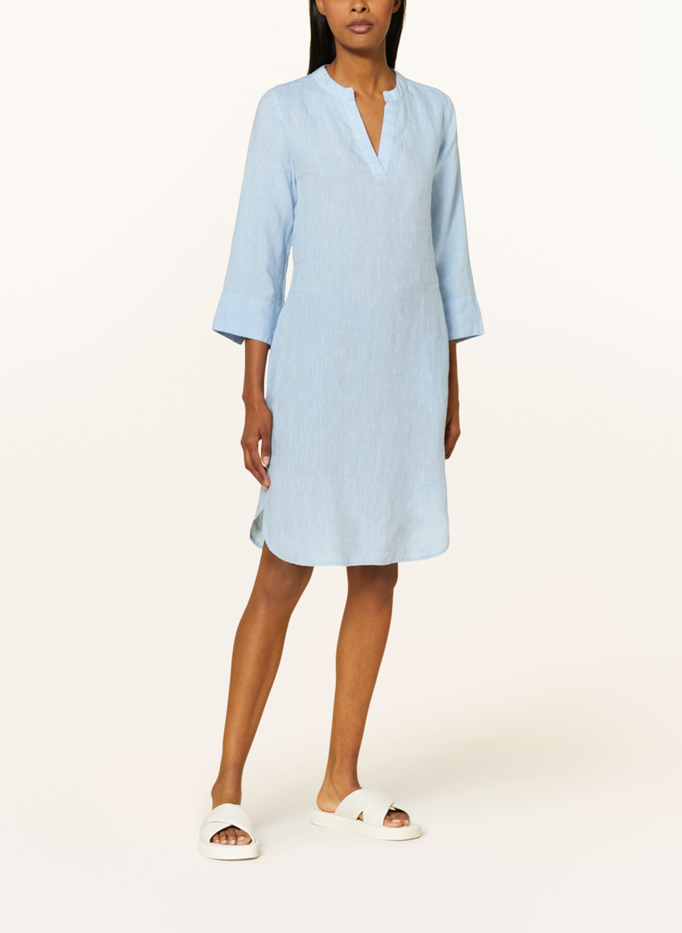 ANGOOR Linen dress SARAH with 3/4 sleeves, Color: LIGHT BLUE (Image 2)