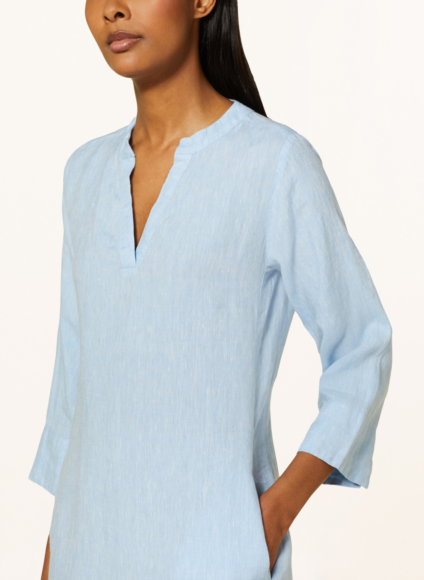 ANGOOR Linen dress SARAH with 3/4 sleeves, Color: LIGHT BLUE (Image 4)