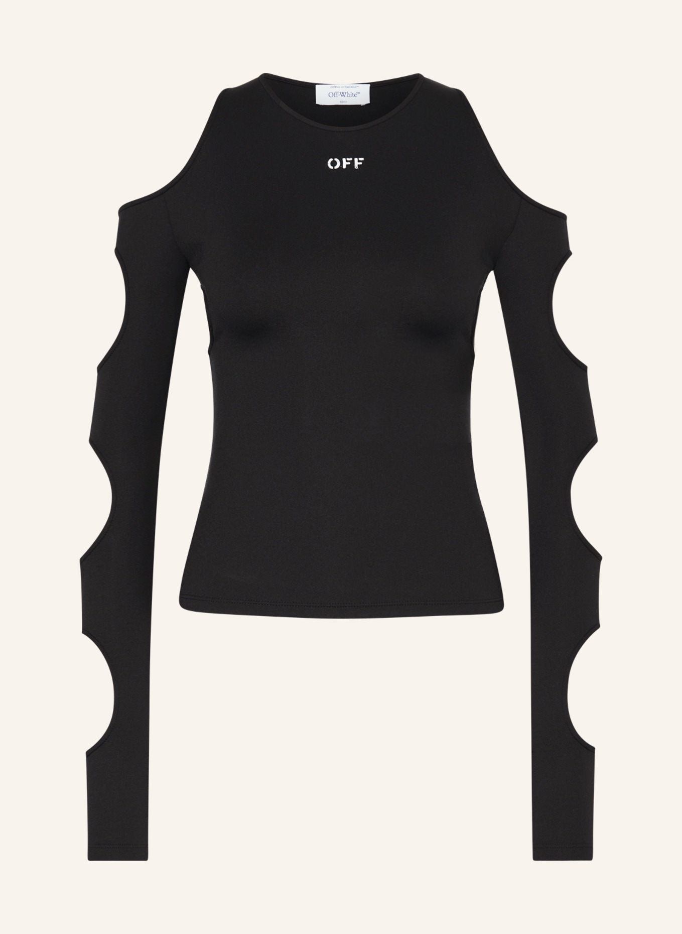 Off-White Long sleeve shirt with cut-outs, Color: BLACK (Image 1)