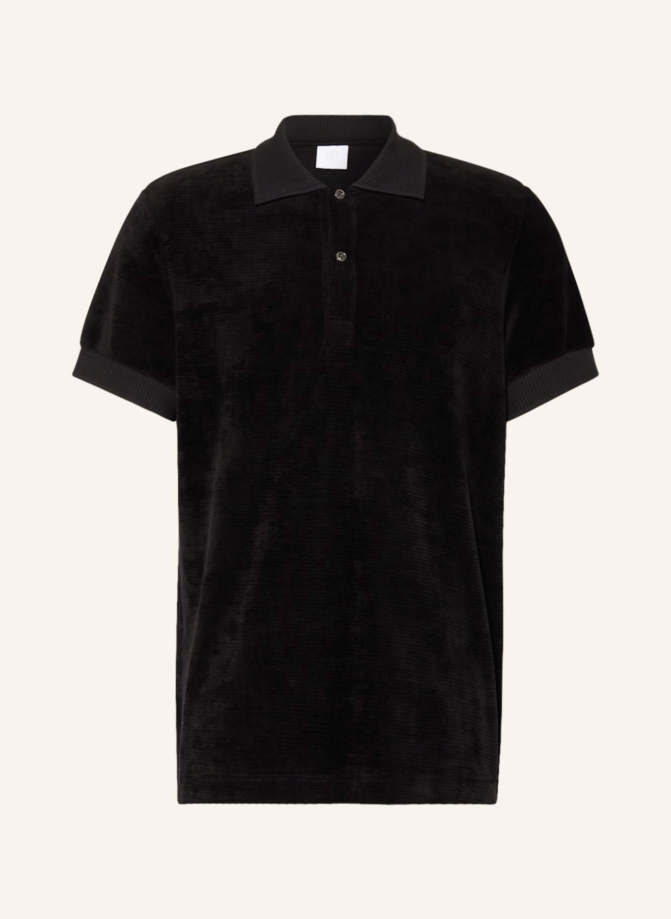 BOGNER Velour polo shirt, Color: BLACK (Image 1)