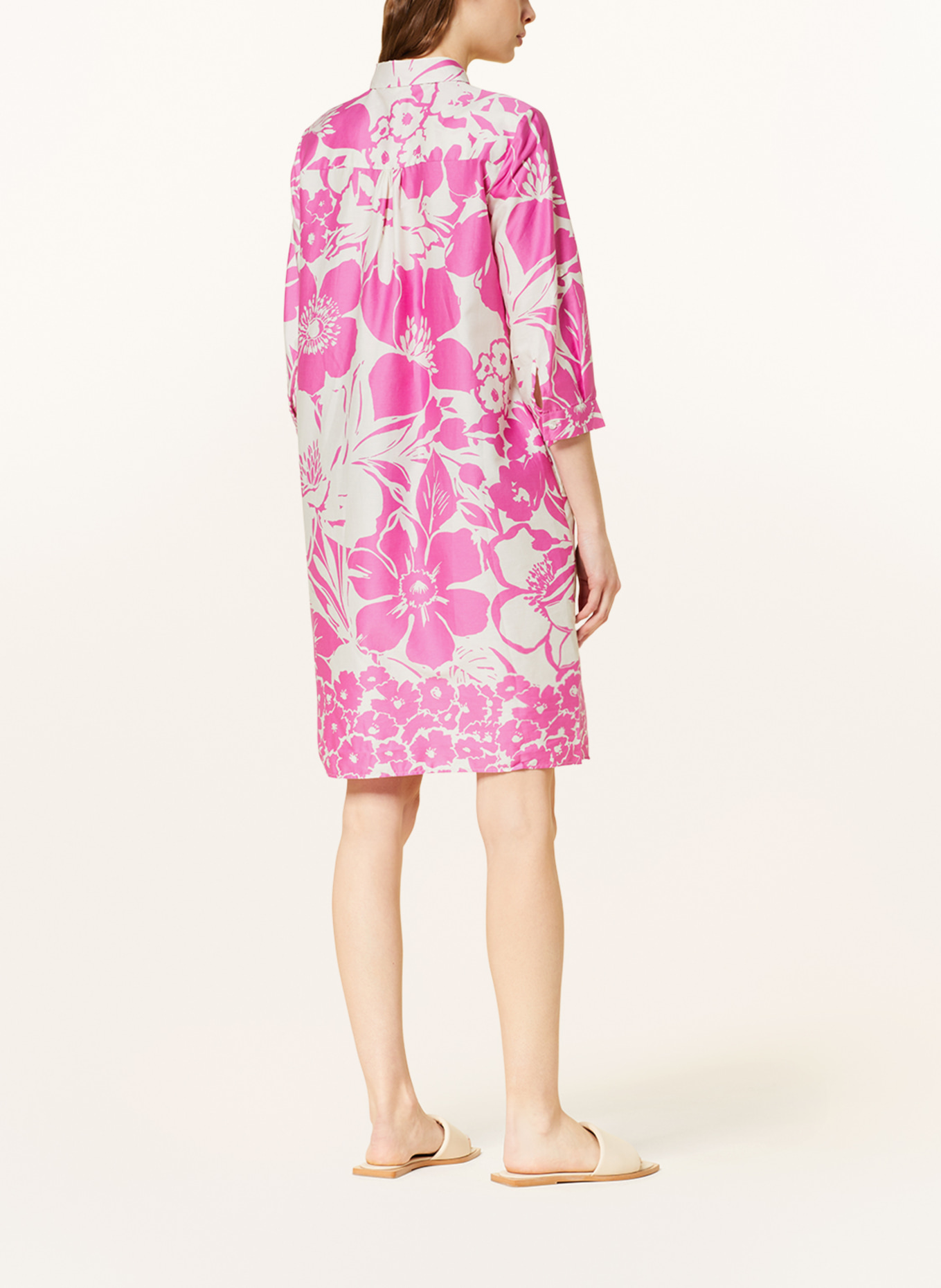 Smith & Soul Dress with 3/4 sleeves, Color: WHITE/ PINK (Image 3)