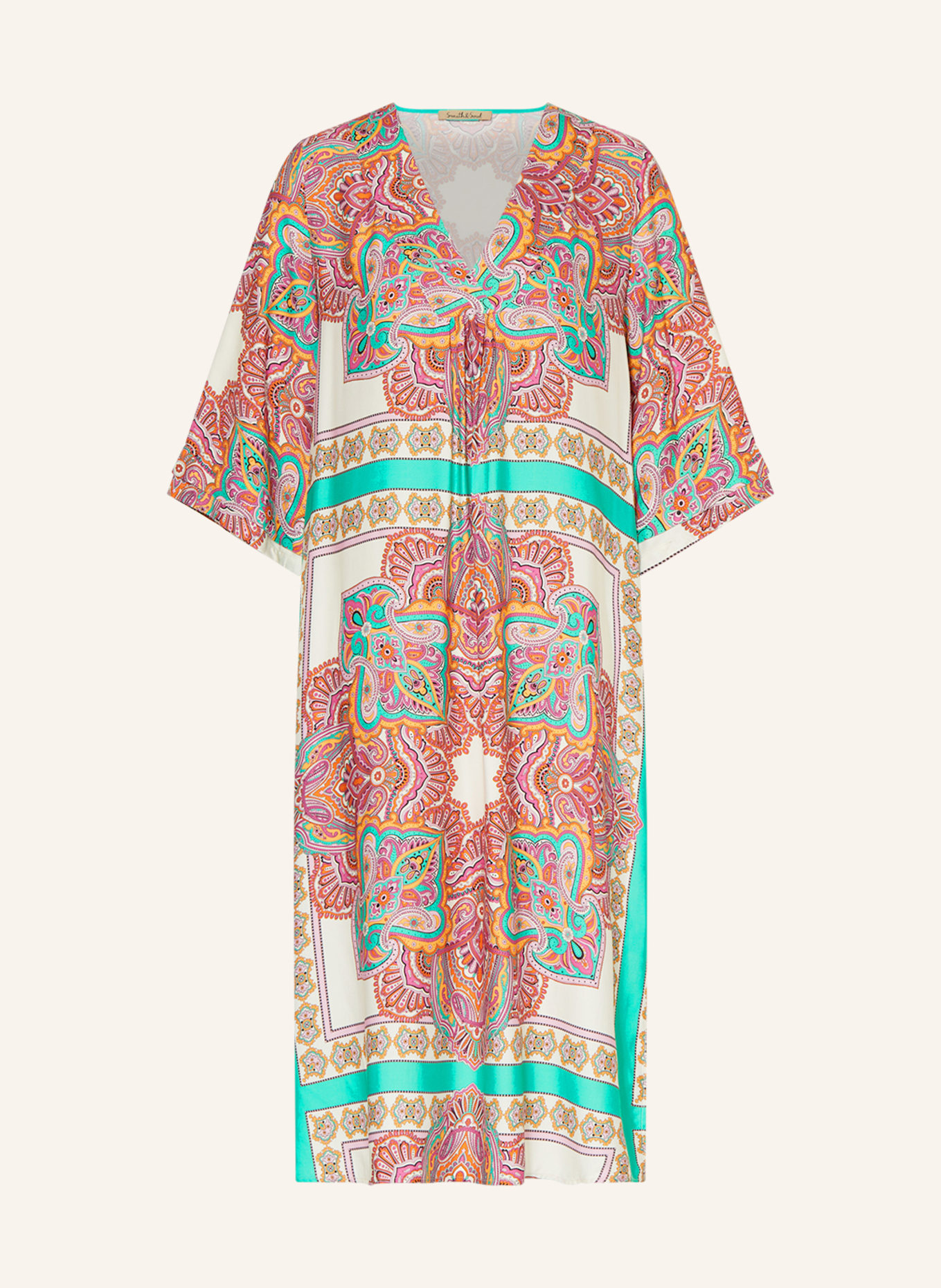 Smith & Soul Kleid mit 3/4-Arm, Farbe: WEISS/ ROSA/ MINT (Bild 1)