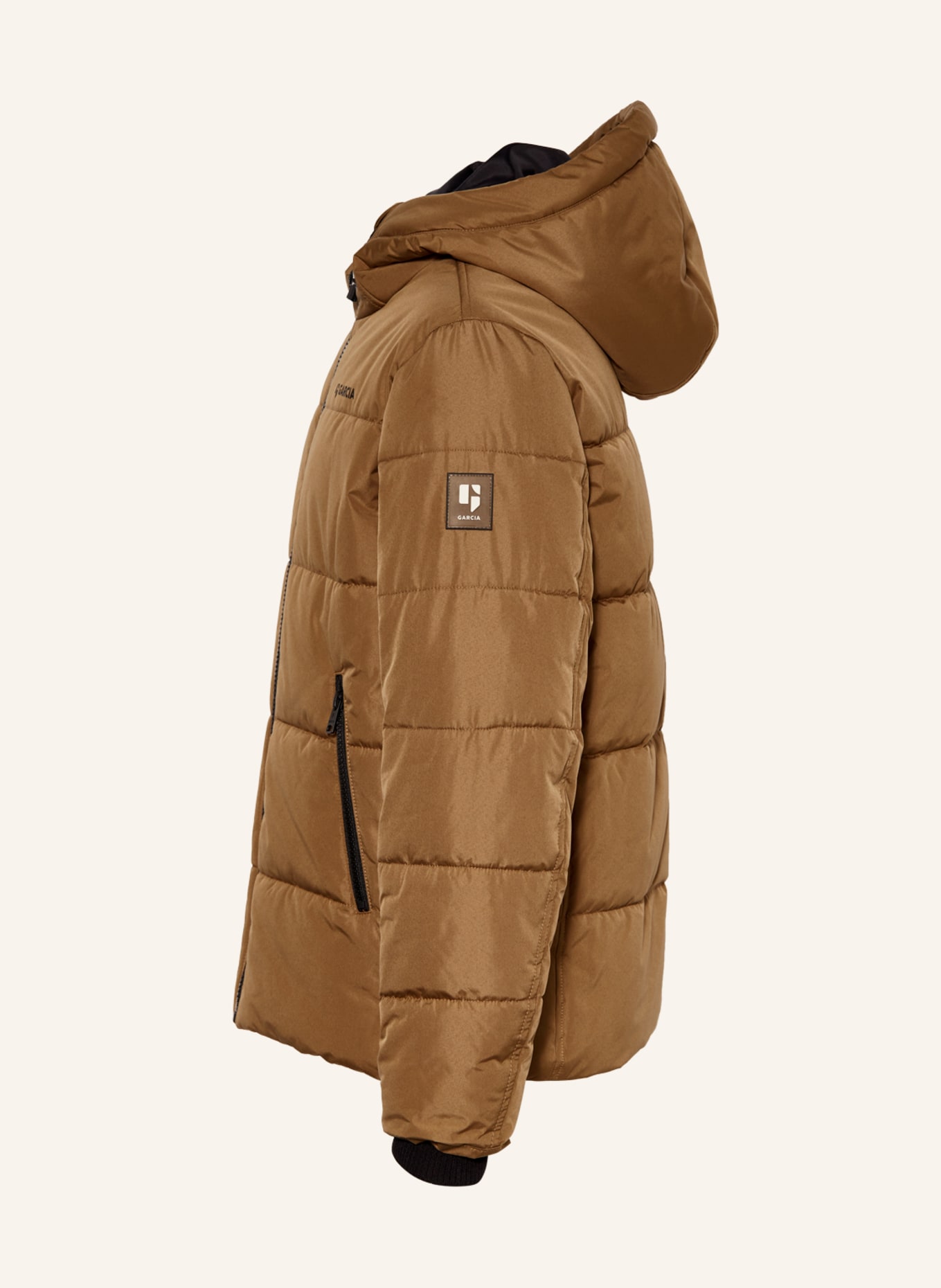 GARCIA quilted jacket: LIGHT BROWN
