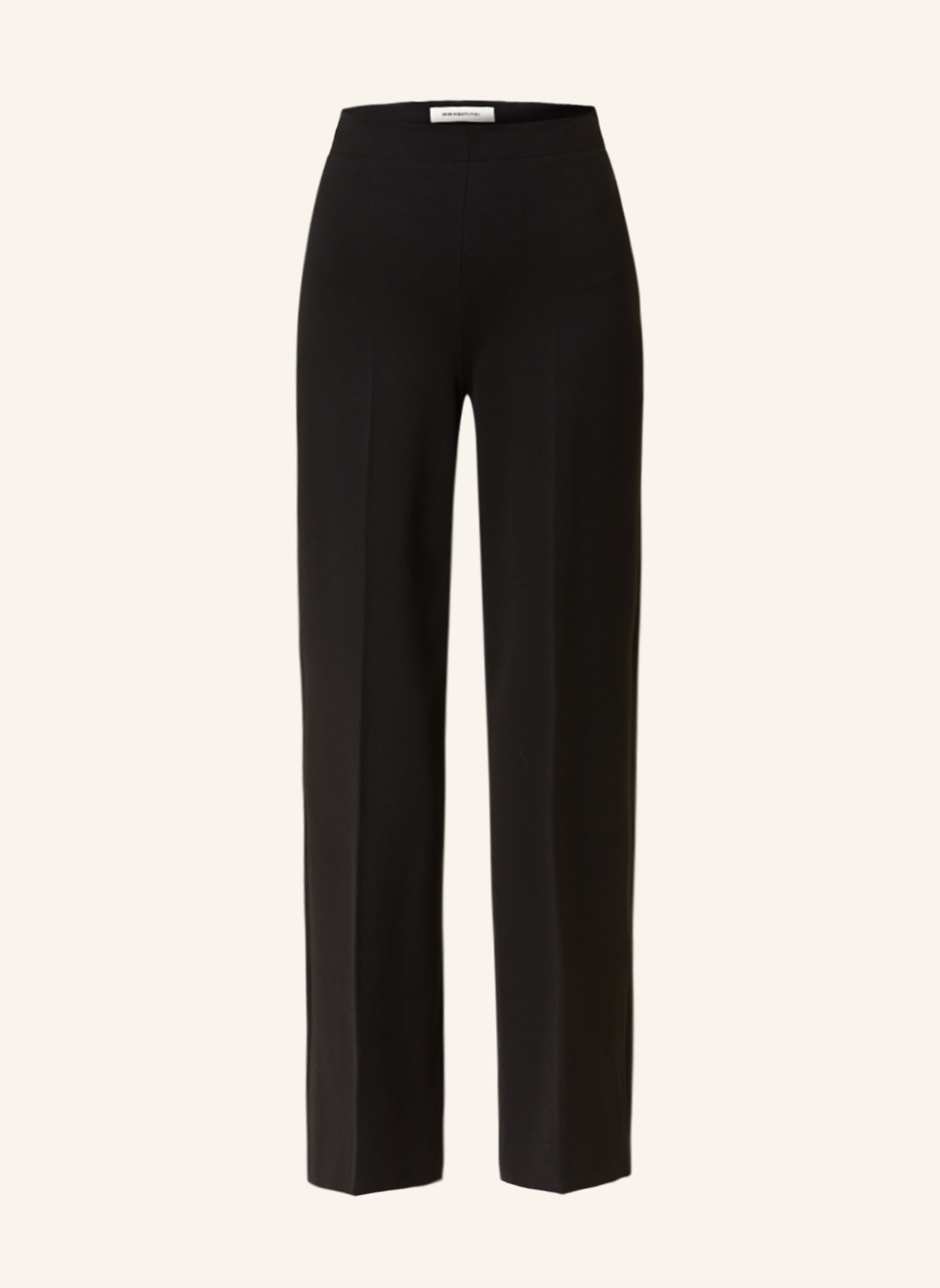 DRYKORN Wide leg trousers BEFORE in jersey, Color: BLACK (Image 1)