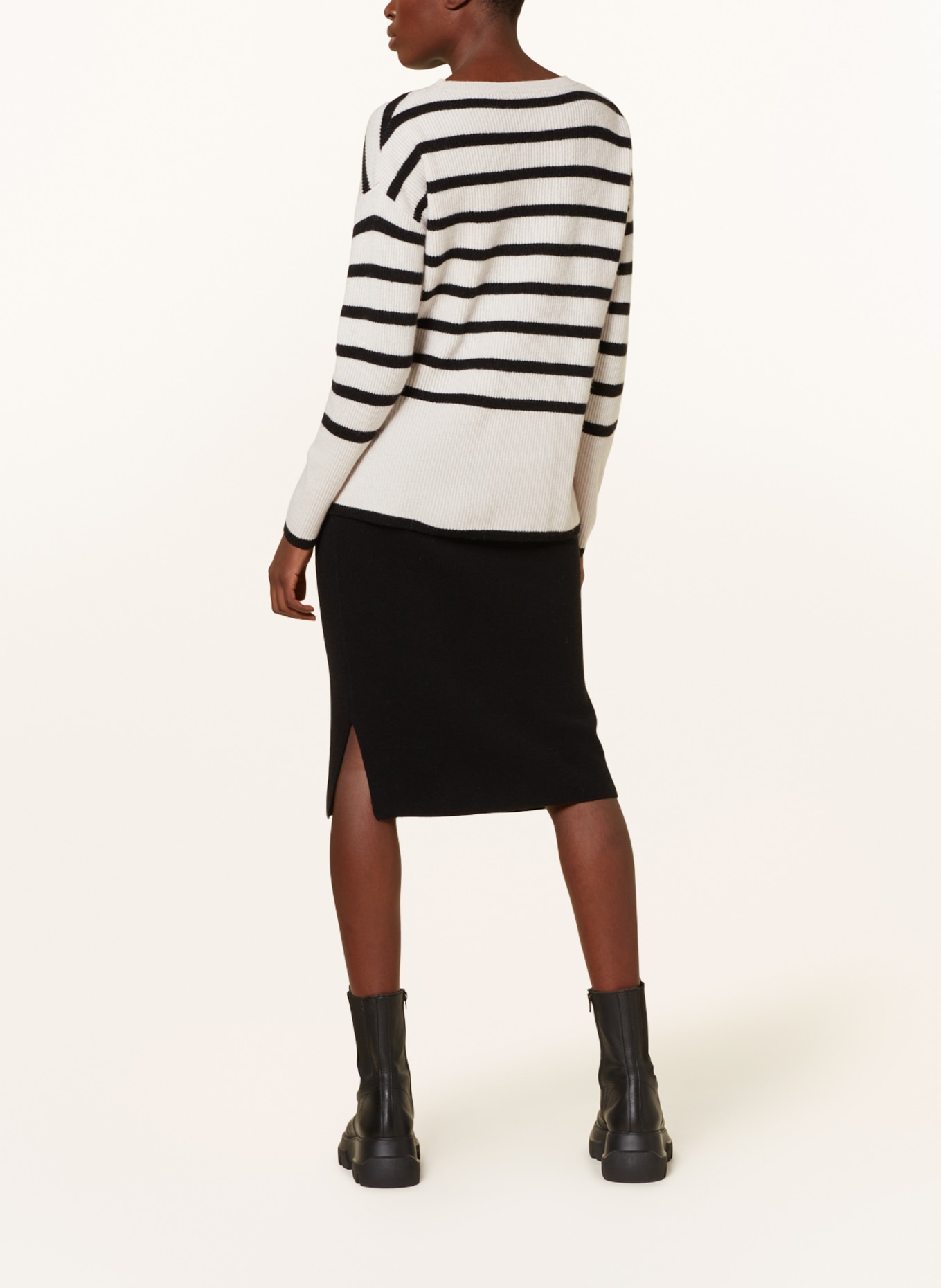 darling harbour Sweater with cashmere, Color: CREAM/ BLACK (Image 3)