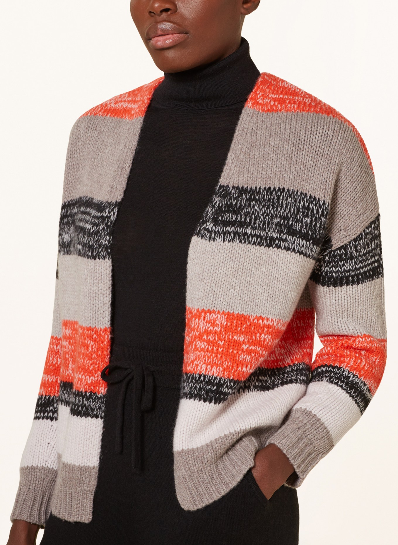darling harbour Knit cardigan with cashmere, Color: multicolor stripe (Image 4)