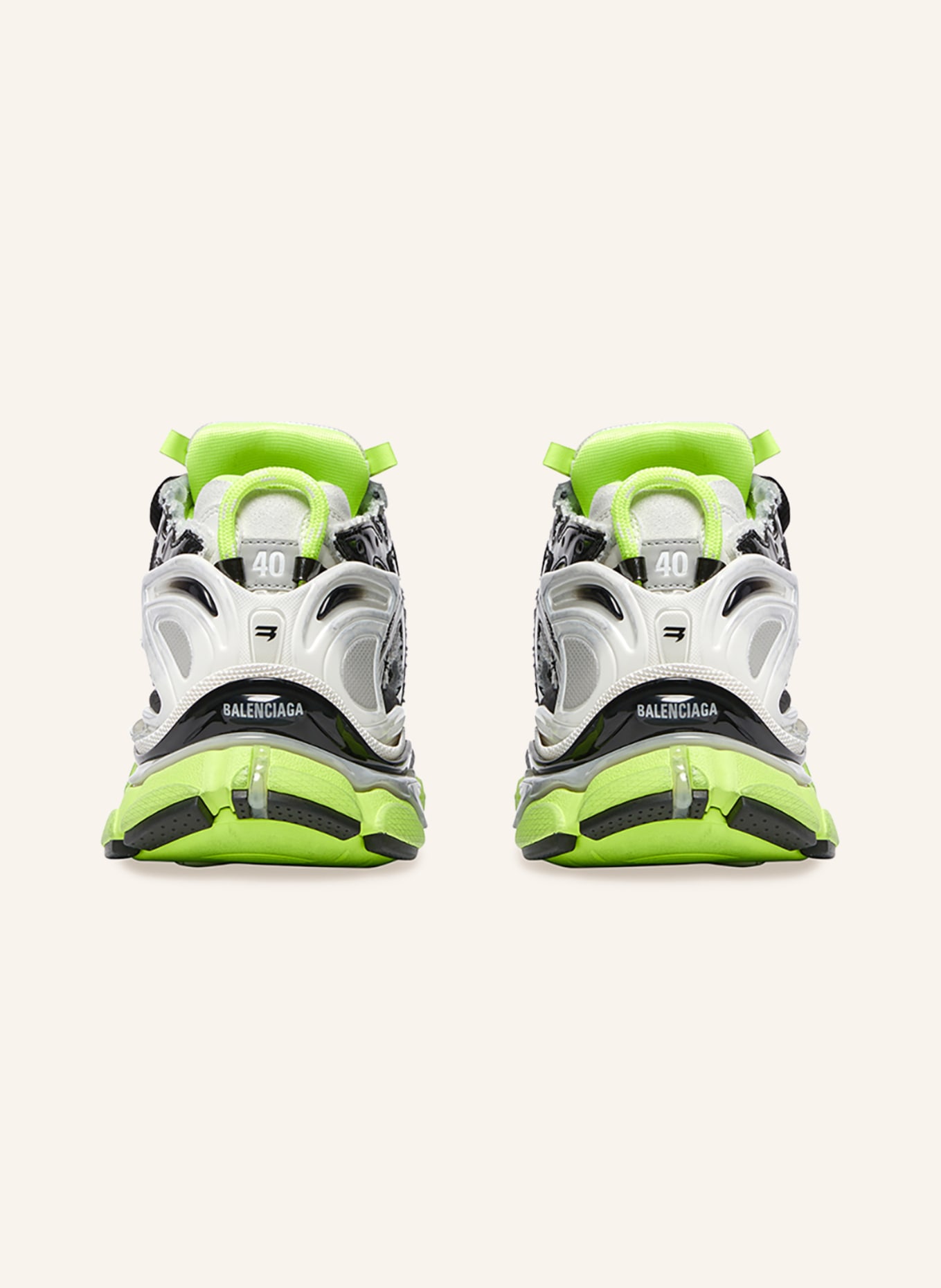 BALENCIAGA Sneaker RUNNER, Farbe: WEISS/ SILBER/ NEONGRÜN (Bild 2)