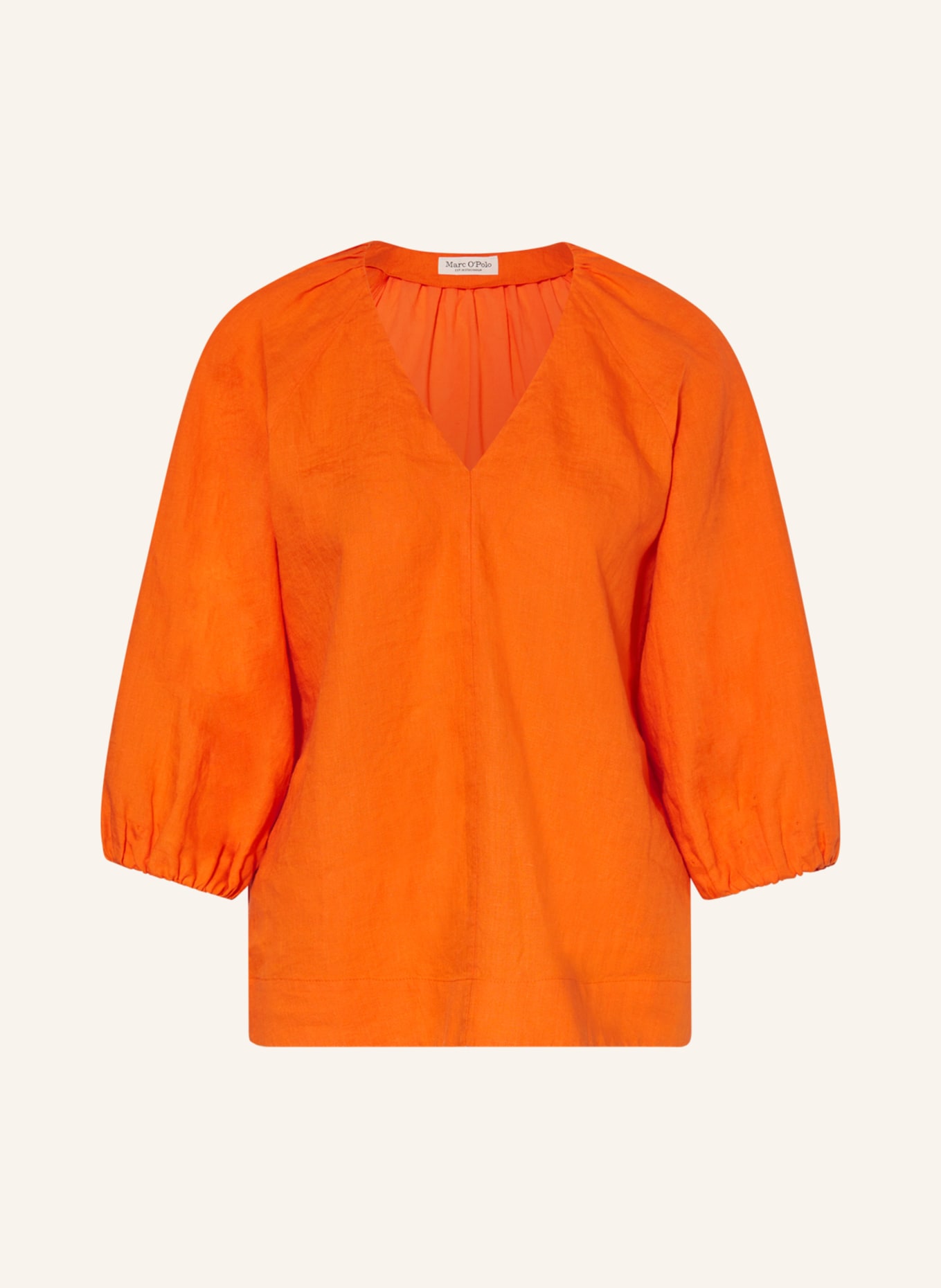 Marc O'Polo Shirt blouse in mixed materials with 3/4 sleeves, Color: ORANGE (Image 1)