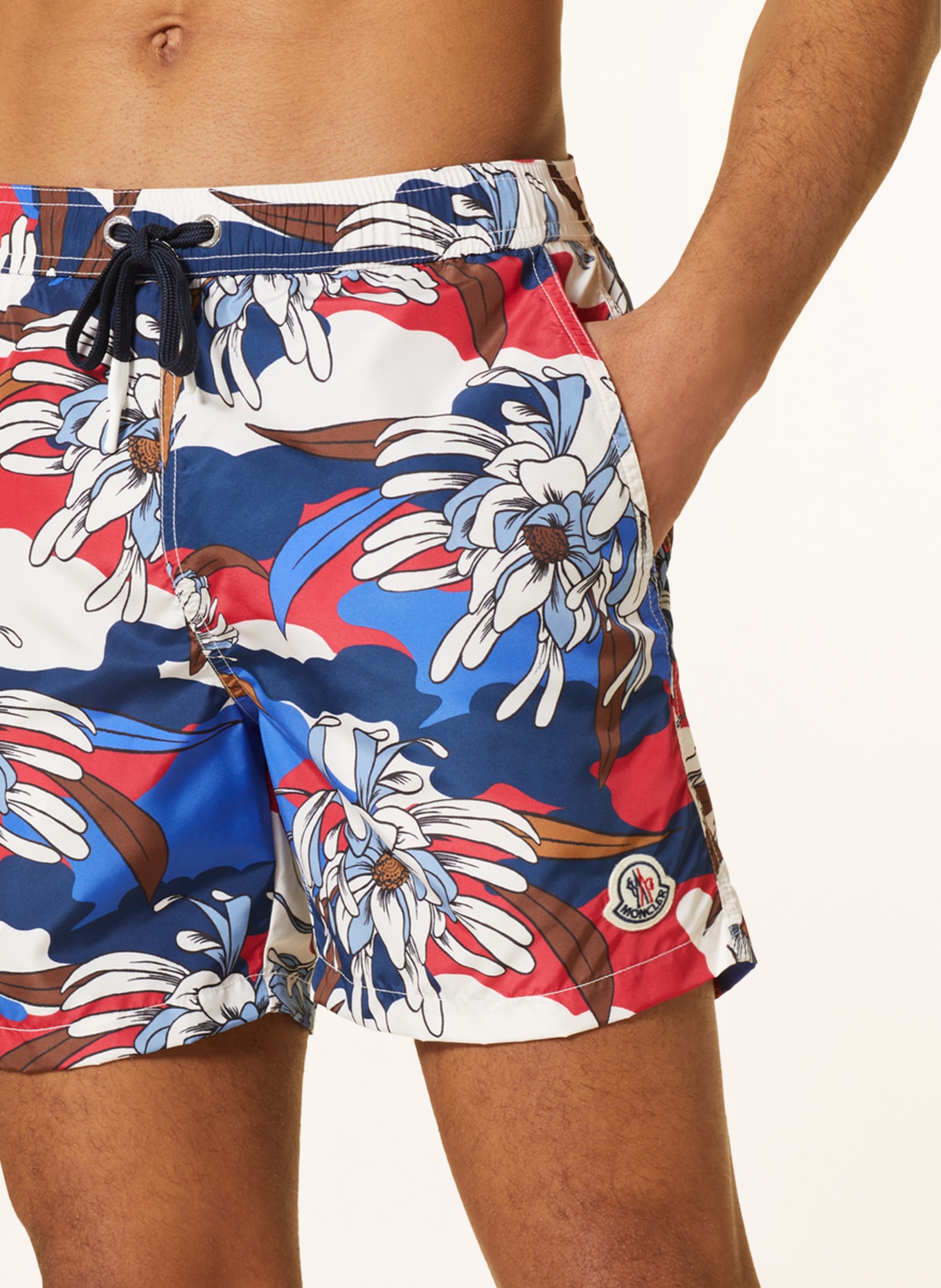 MONCLER Swim shorts, Color: BLUE/ RED/ WHITE (Image 4)