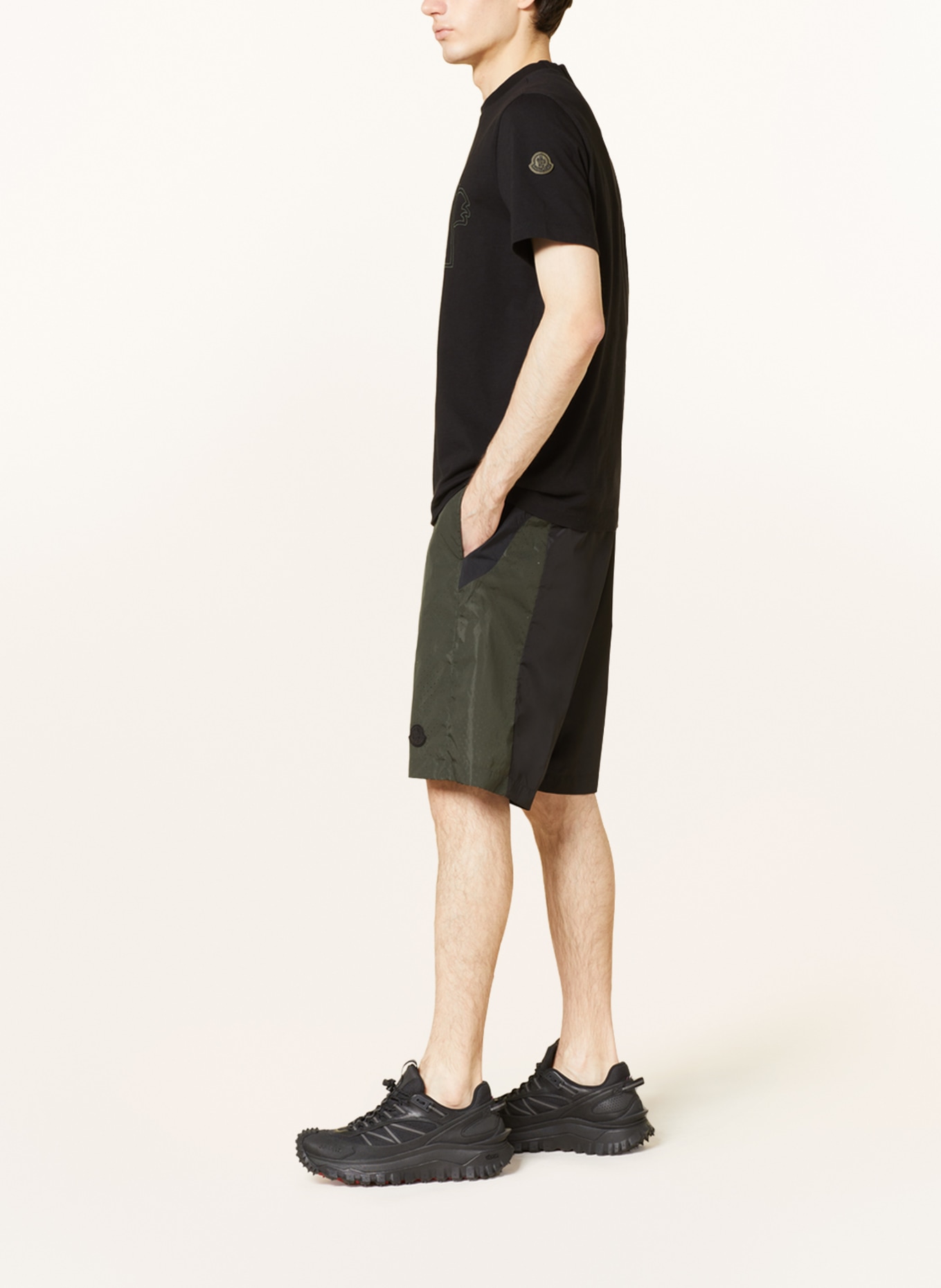 MONCLER Shorts, Color: BLACK/ OLIVE (Image 4)