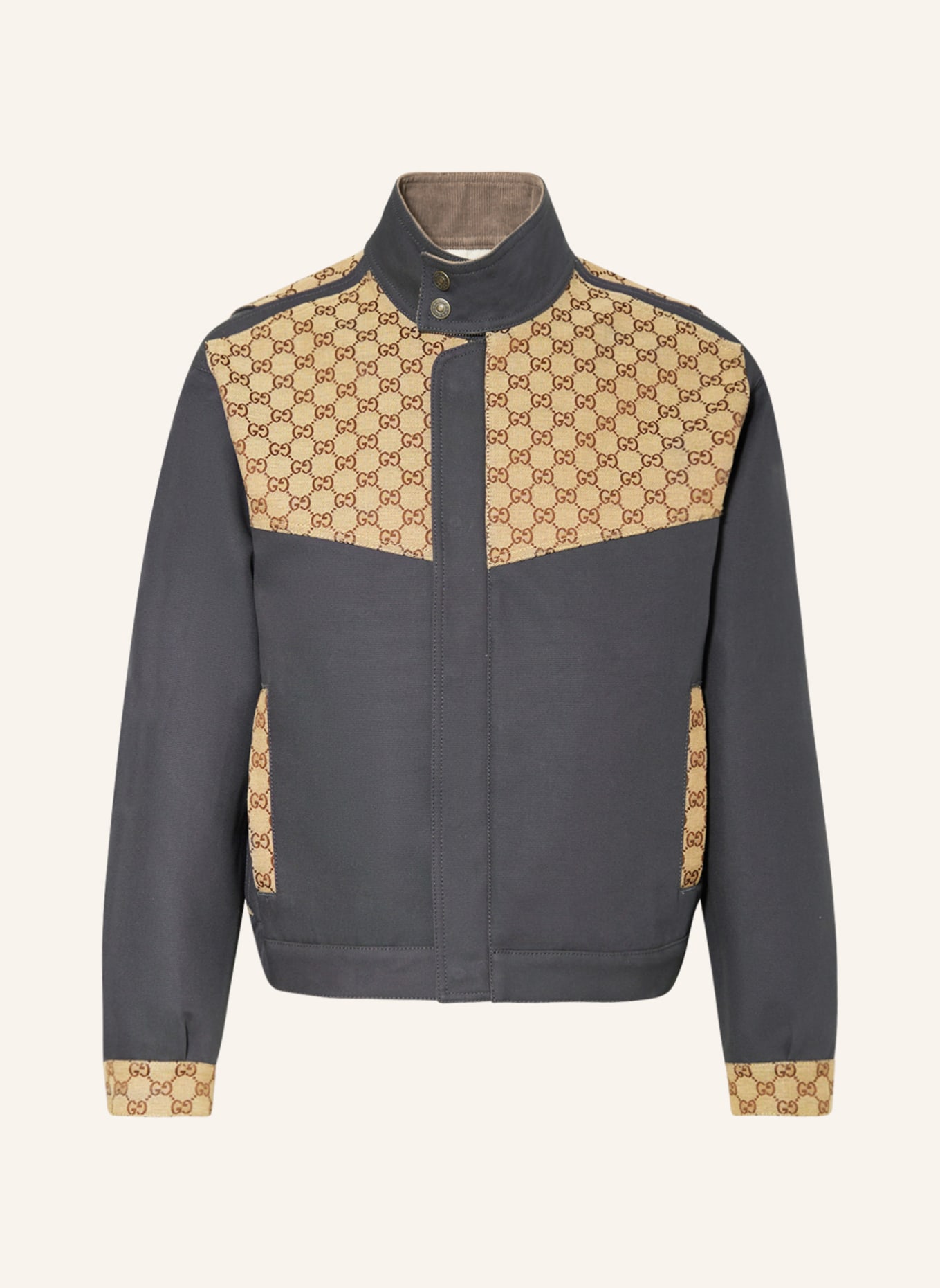 Gucci Embroidered Patch Shearling Denim Jacket in Blue for Men | Lyst