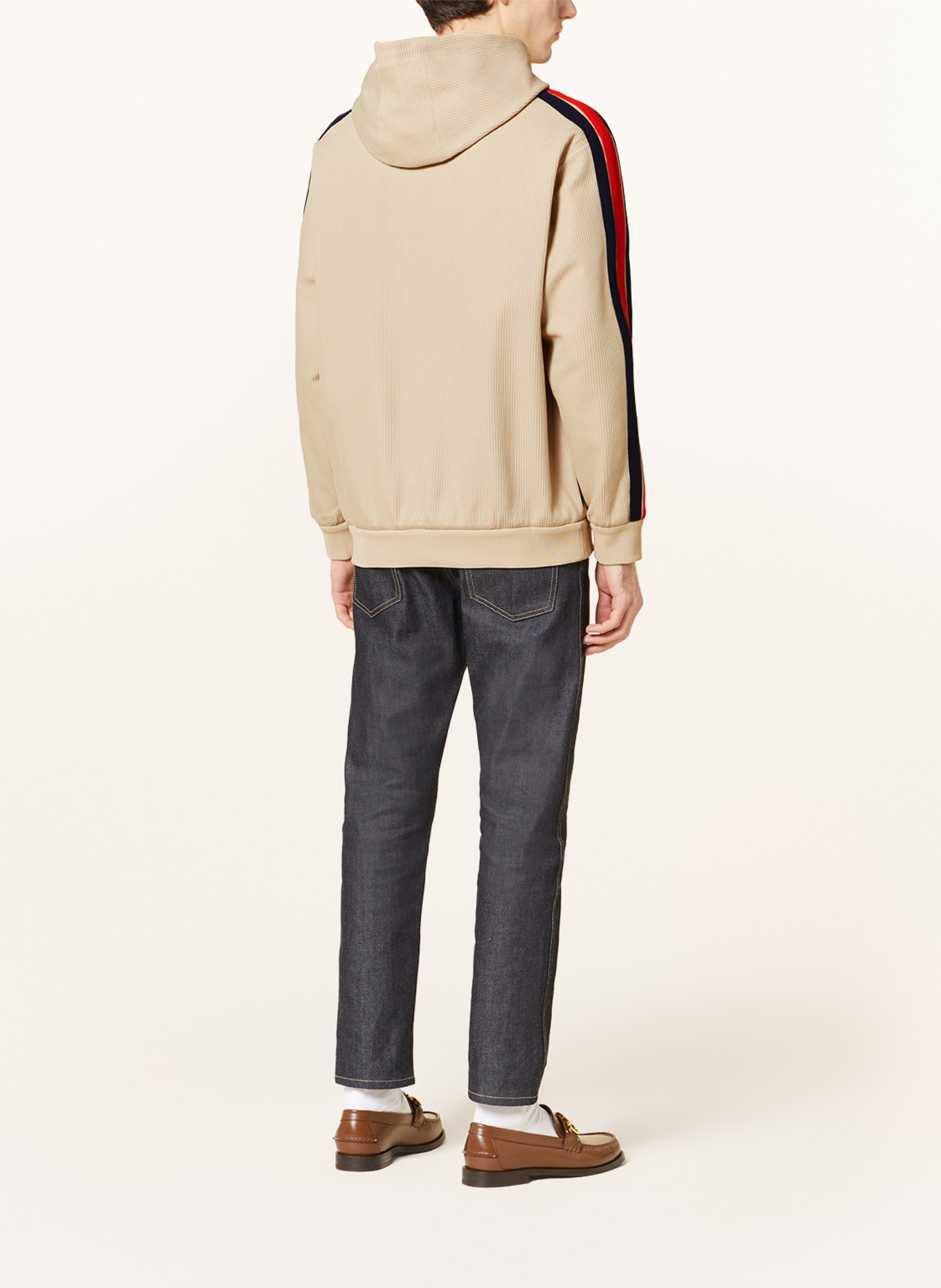 GUCCI Hoodie with tuxedo stripes, Color: LIGHT BROWN (Image 3)