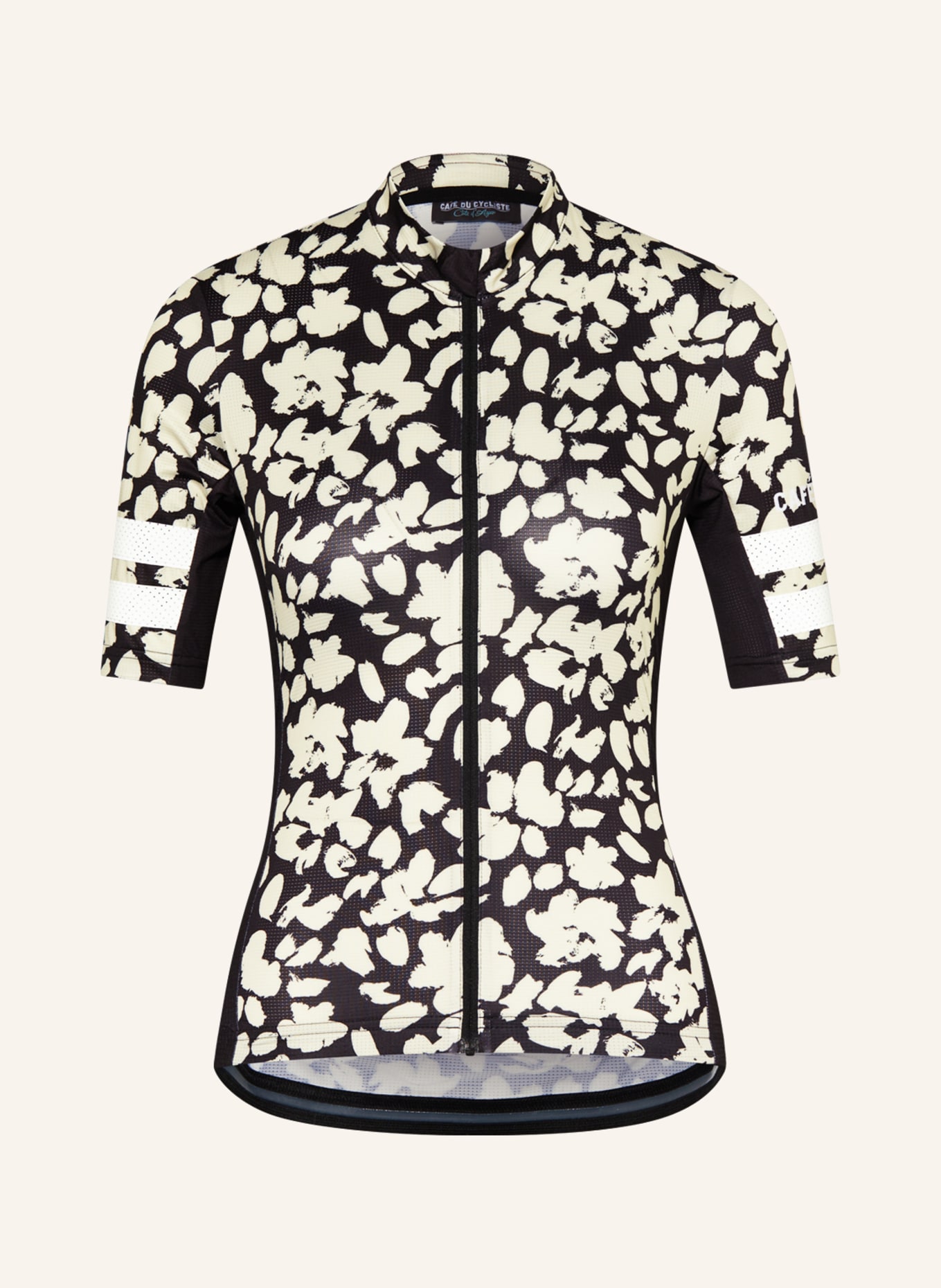 CAFÉ DU CYCLISTE Cycling jersey FLORIANE, Color: CREAM/ BLACK (Image 1)