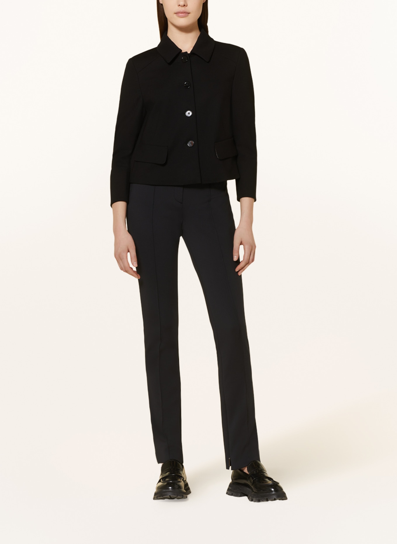 MARC CAIN Bunda hranatého střihu: 900 BLACK