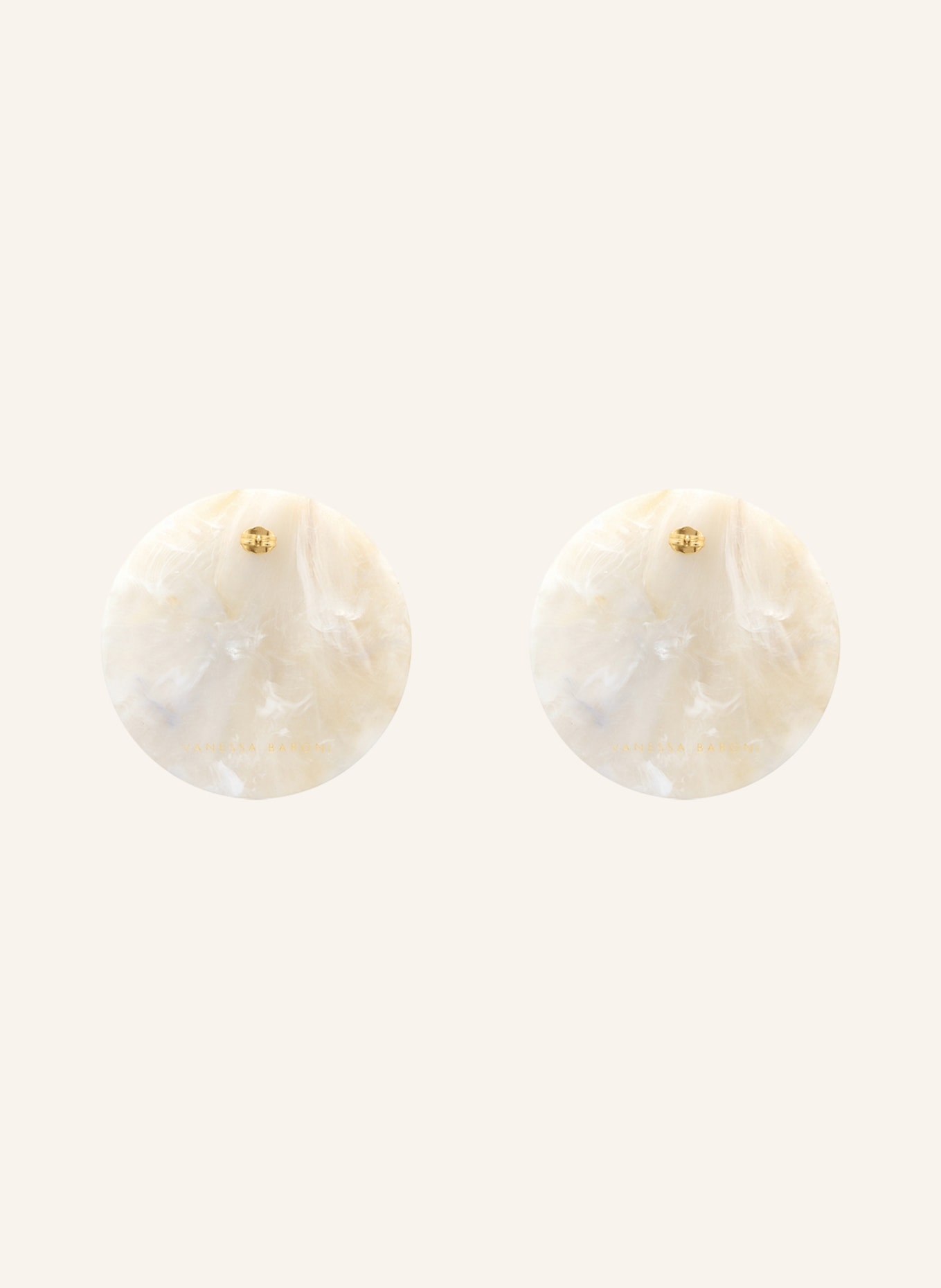 VANESSA BARONI Earrings DISC, Color: WHITE/ LIGHT GRAY/ BEIGE (Image 2)
