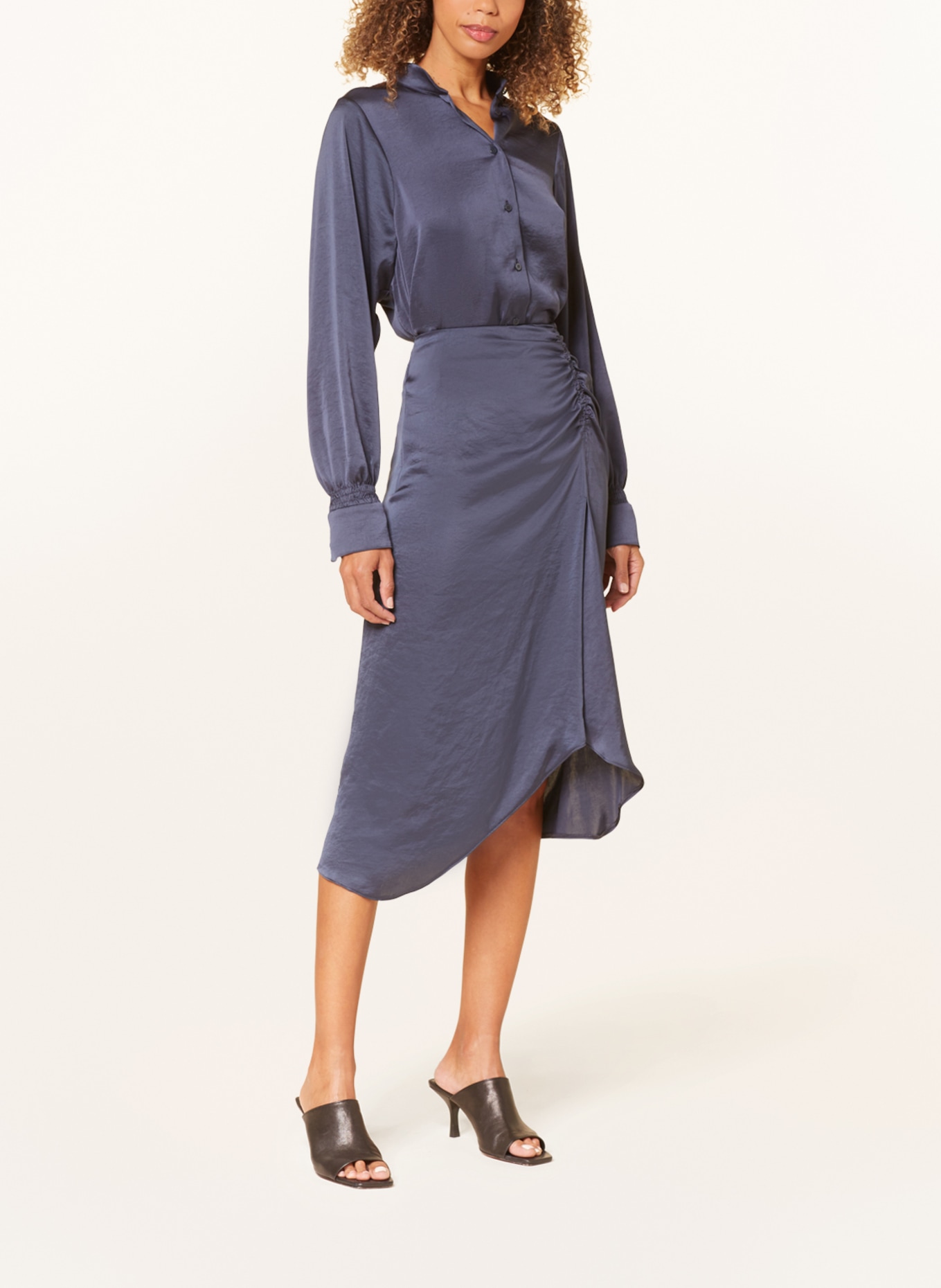 LUISA CERANO Saténová sukně, Barva: PETROLEJOVÁ (Obrázek 2)