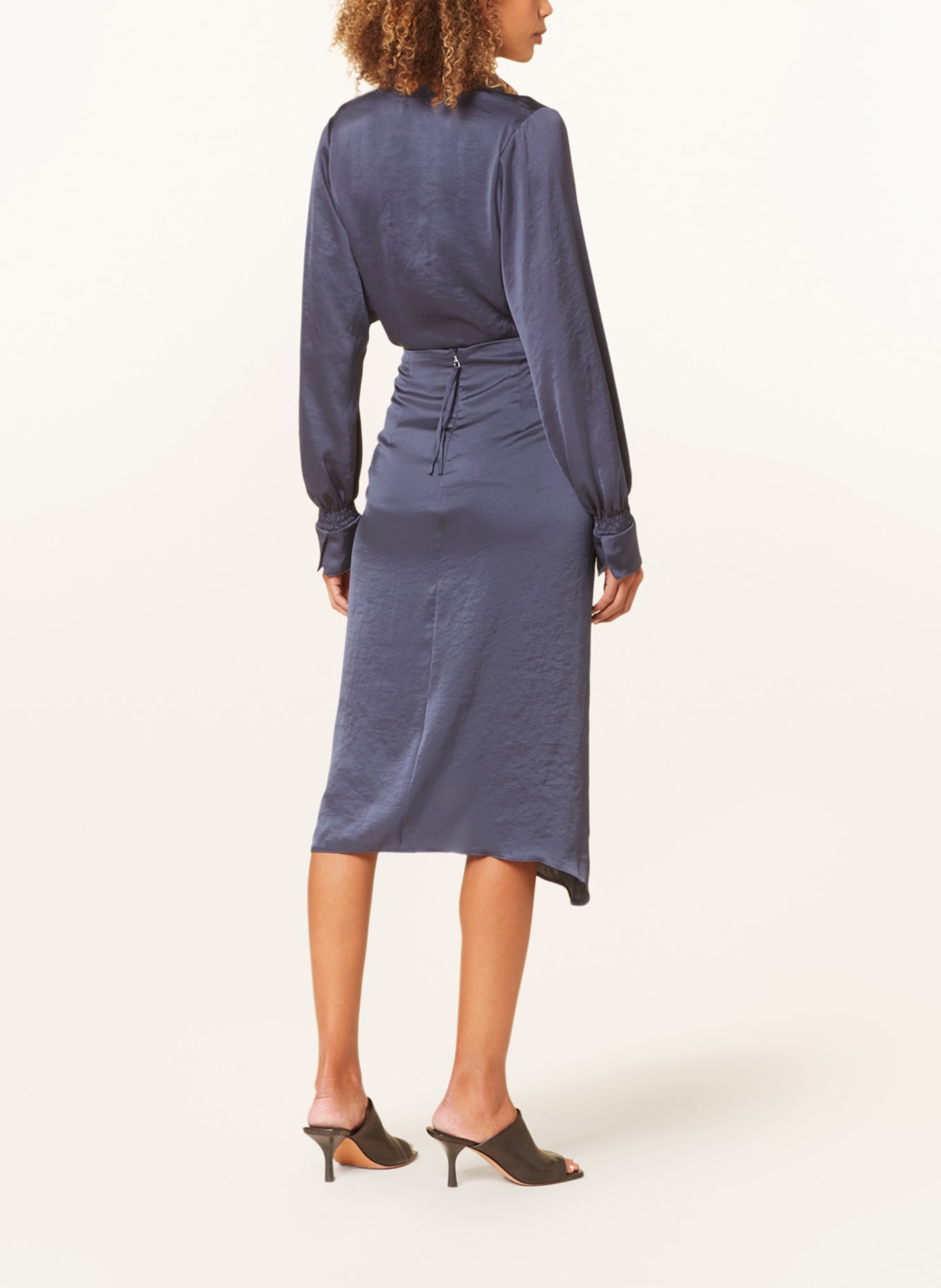 LUISA CERANO Satin skirt, Color: TEAL (Image 3)